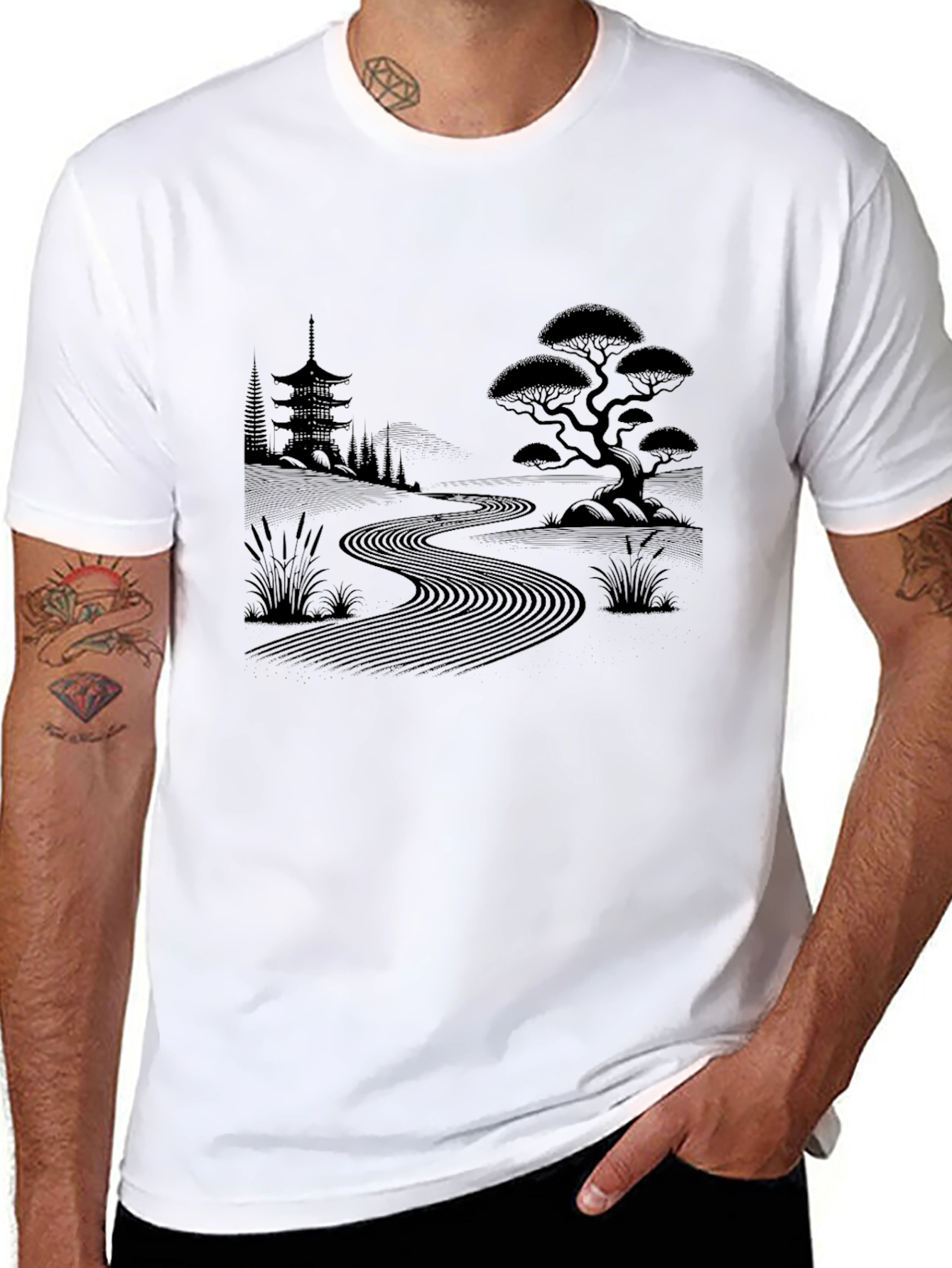 Zen Garden Black T-Shirt