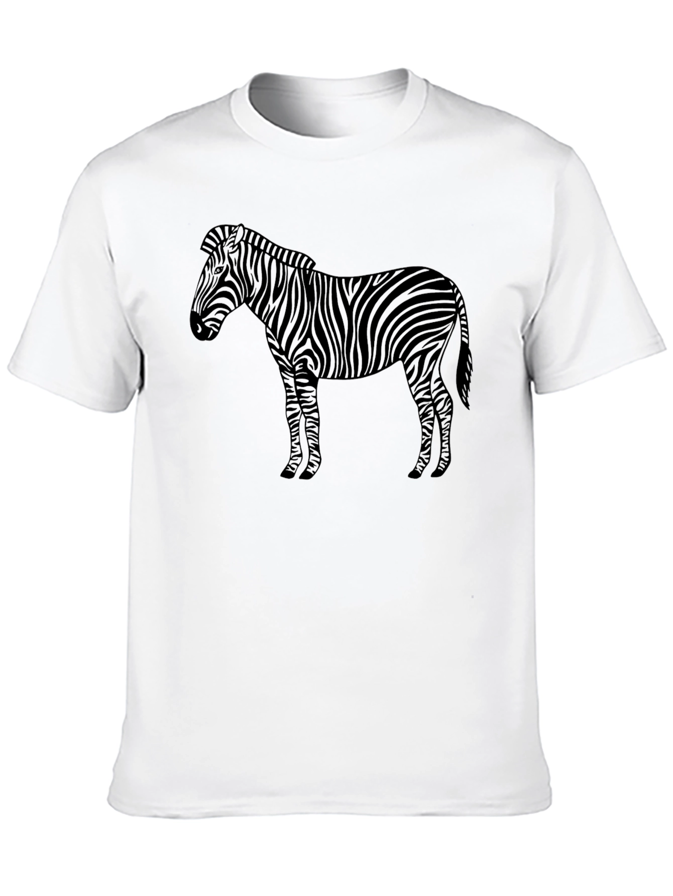 Zebra Print Black T-Shirt - Casual Fashion