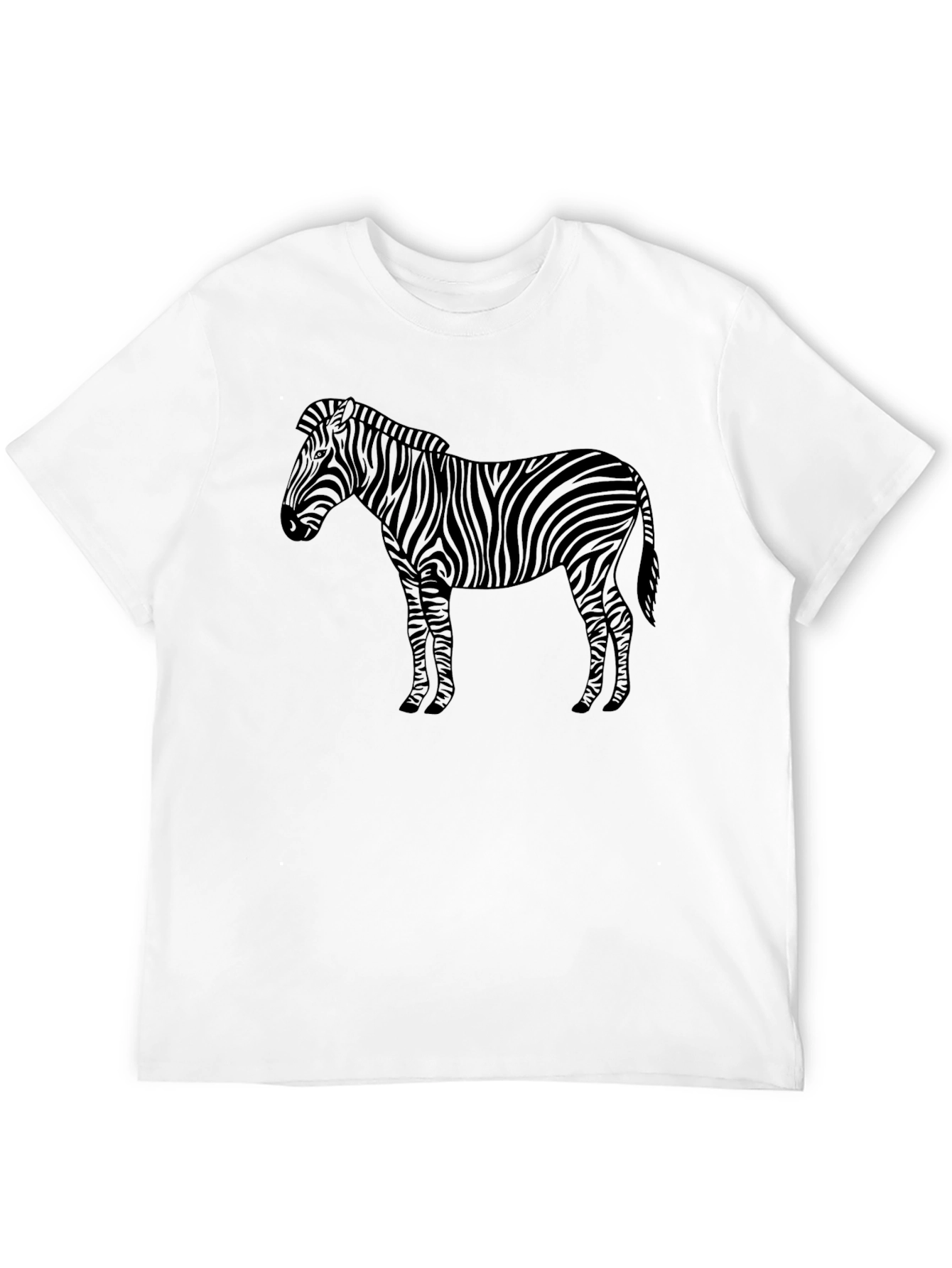 Zebra Print Black T-Shirt - Casual Fashion