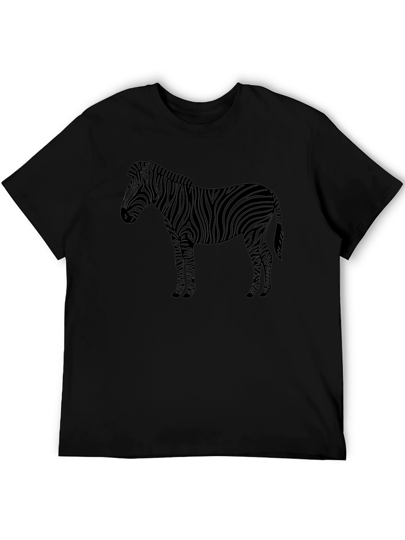 Zebra Print Black T-Shirt - Casual Fashion