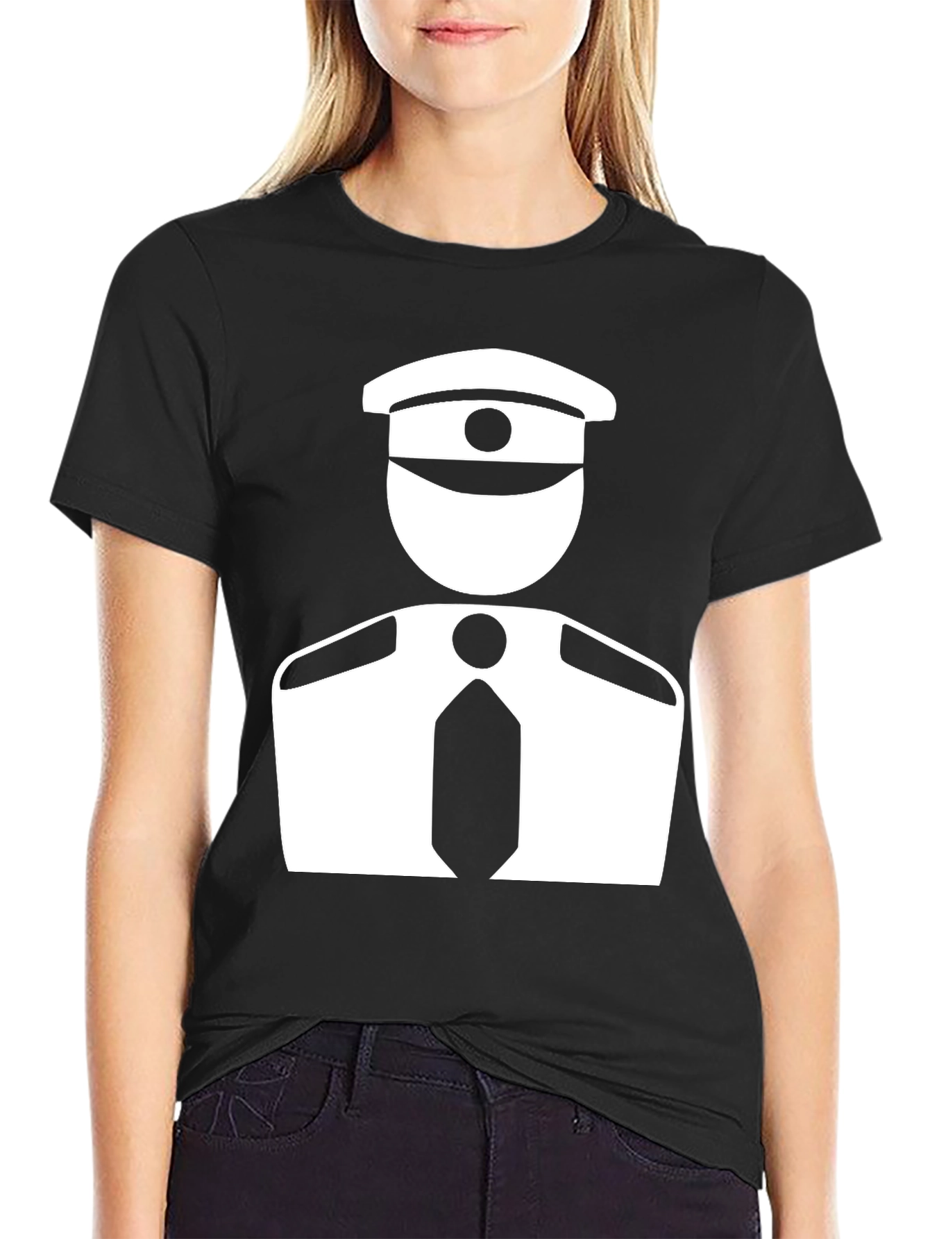 Pilot Graphic Tee - Black Cotton Blend Comfort