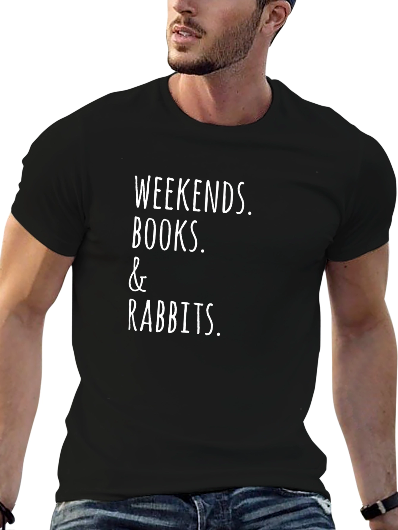 Weekends Books and Rabbits Graphic Tee
