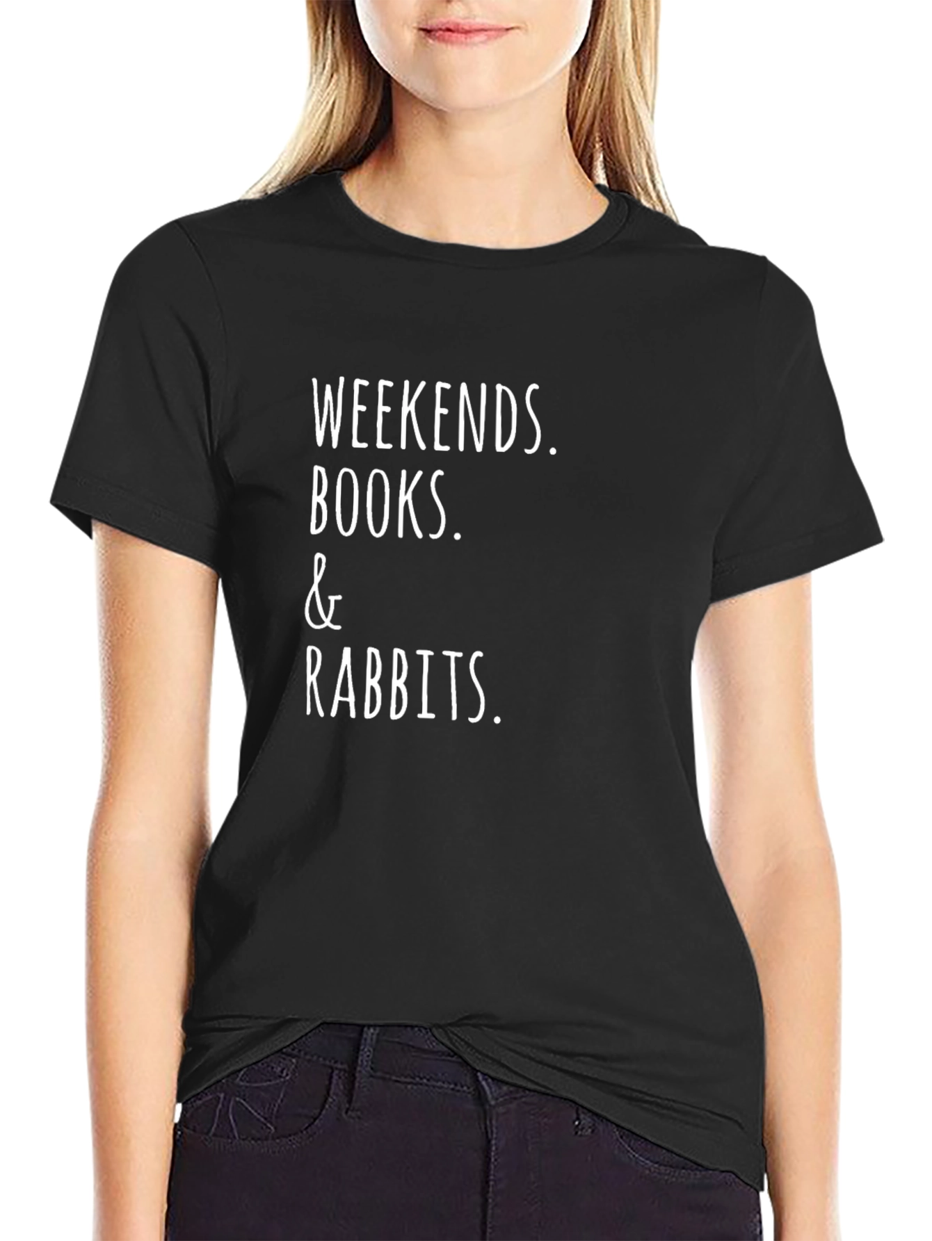Weekends Books and Rabbits Graphic Tee