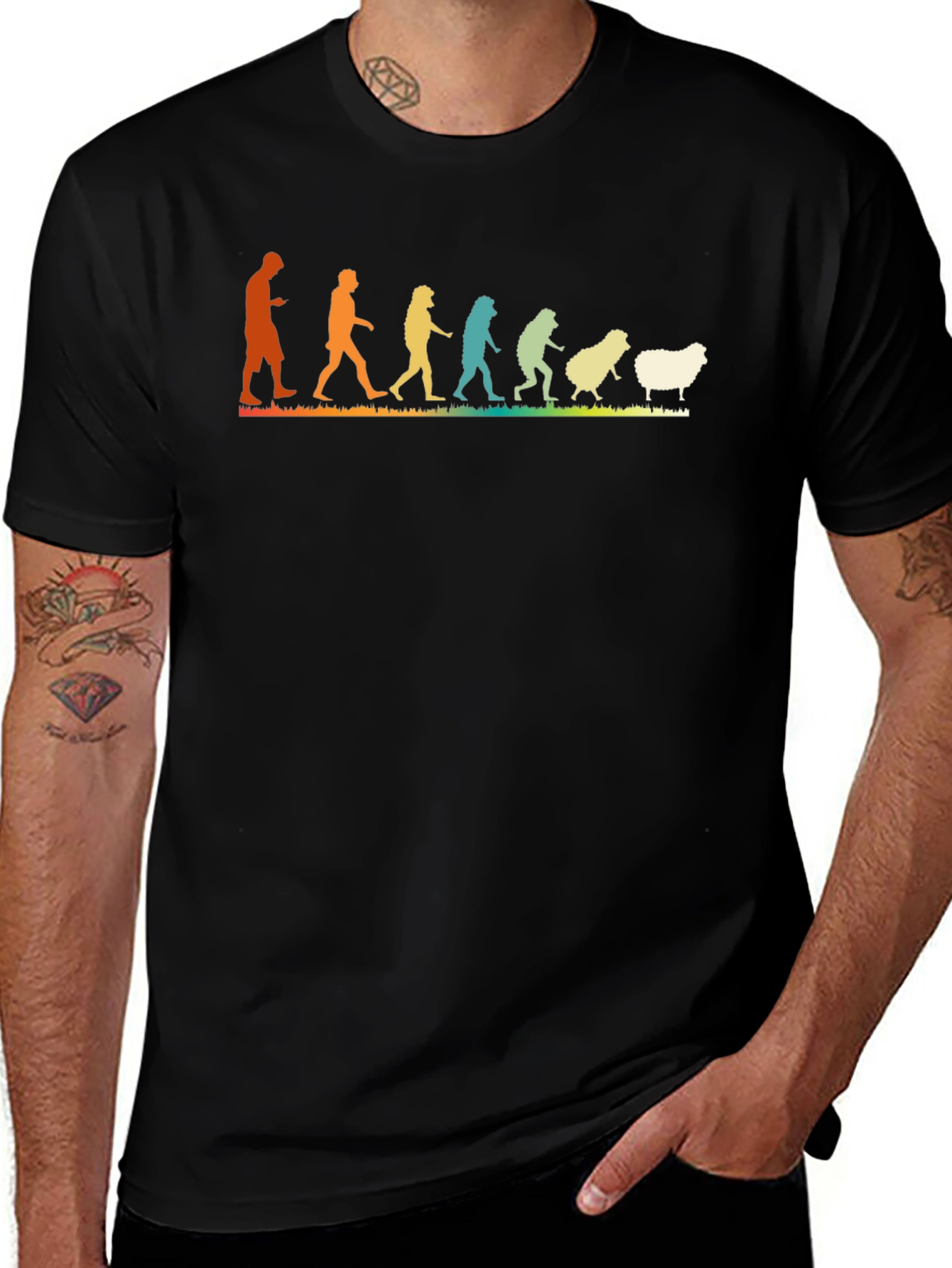 Evolution to Sheep T-Shirt - Humorous Design
