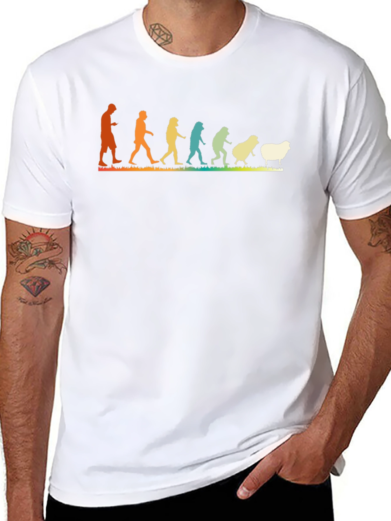 Evolution to Sheep T-Shirt - Humorous Design