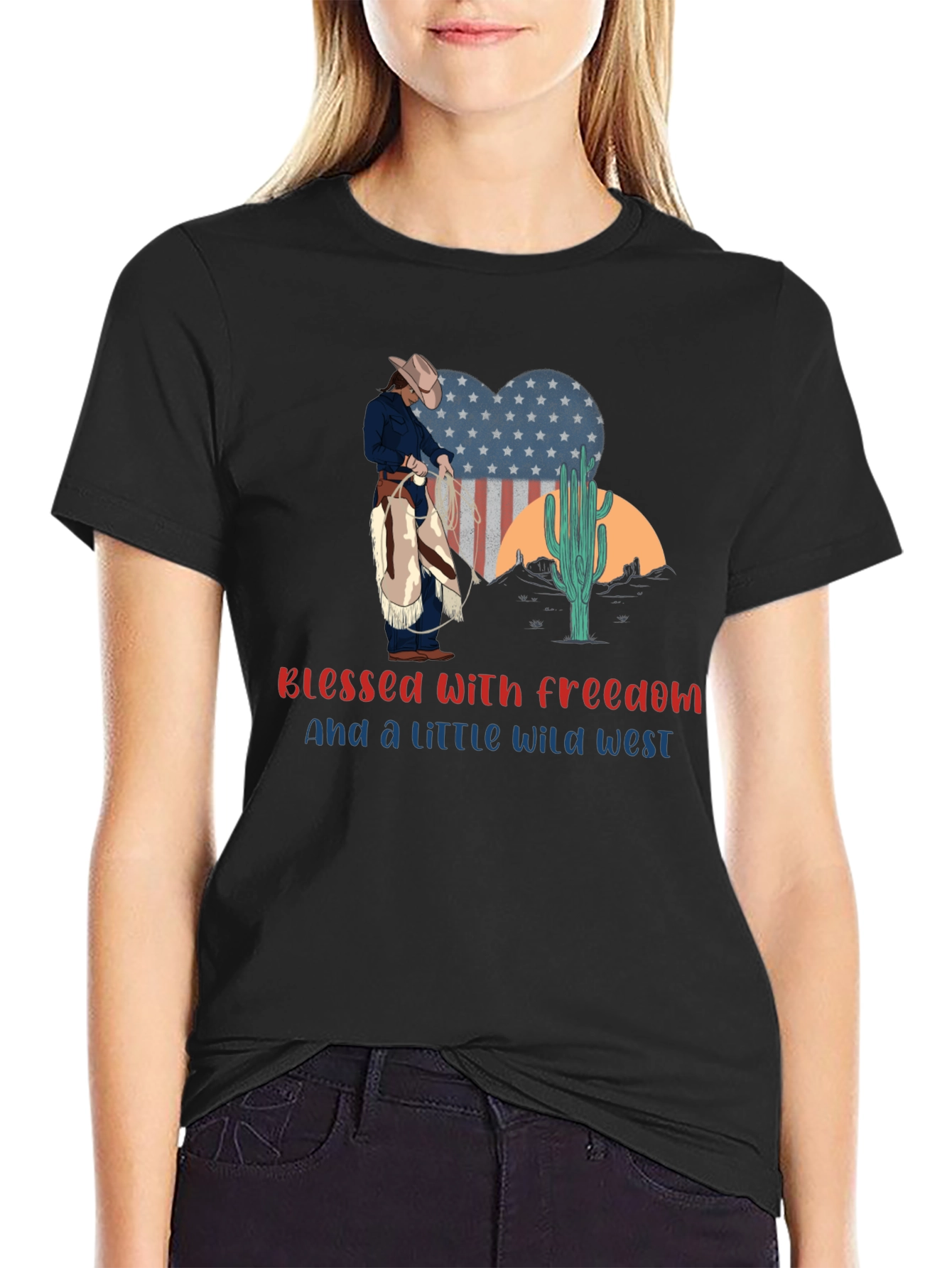Blessed With Freedom Wild West Graphic Tee