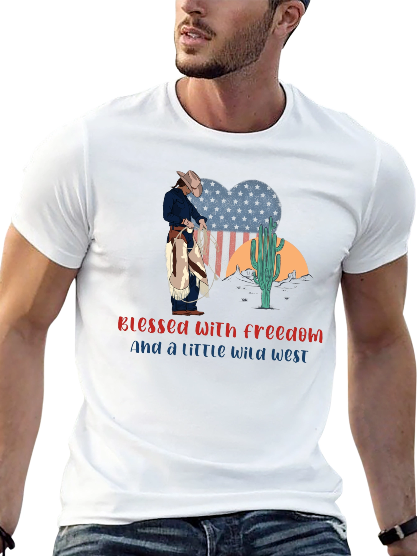 Blessed With Freedom Wild West Graphic Tee