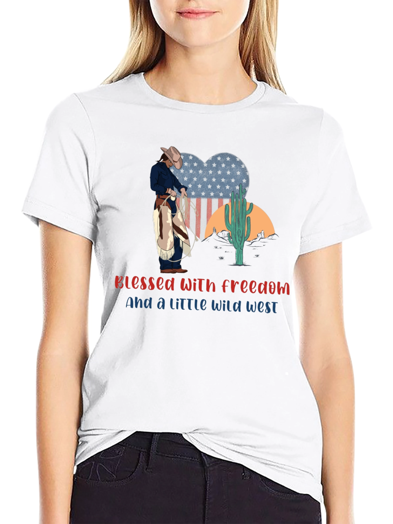 Blessed With Freedom Wild West Graphic Tee