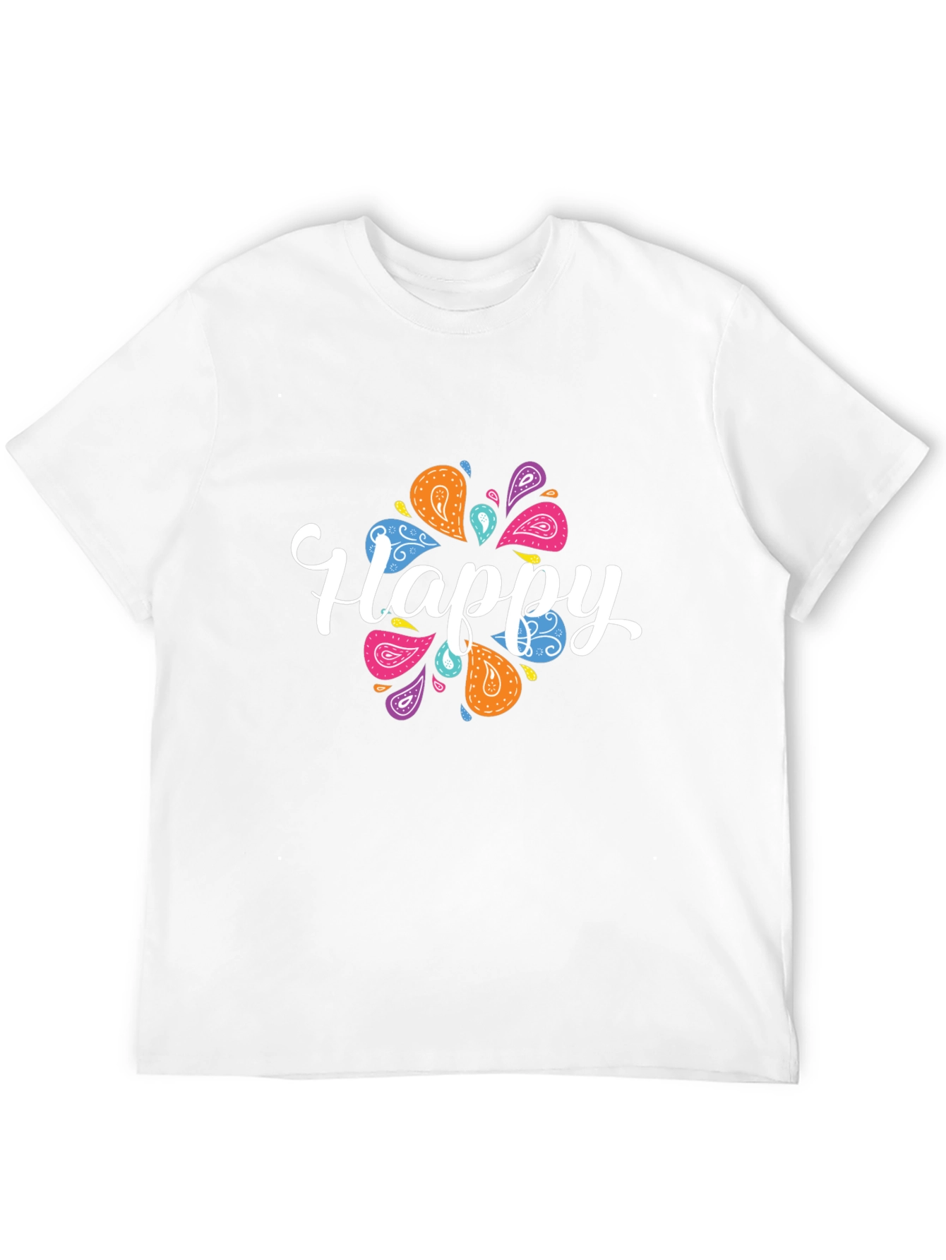 Happy Paisley Graphic Black T-Shirt