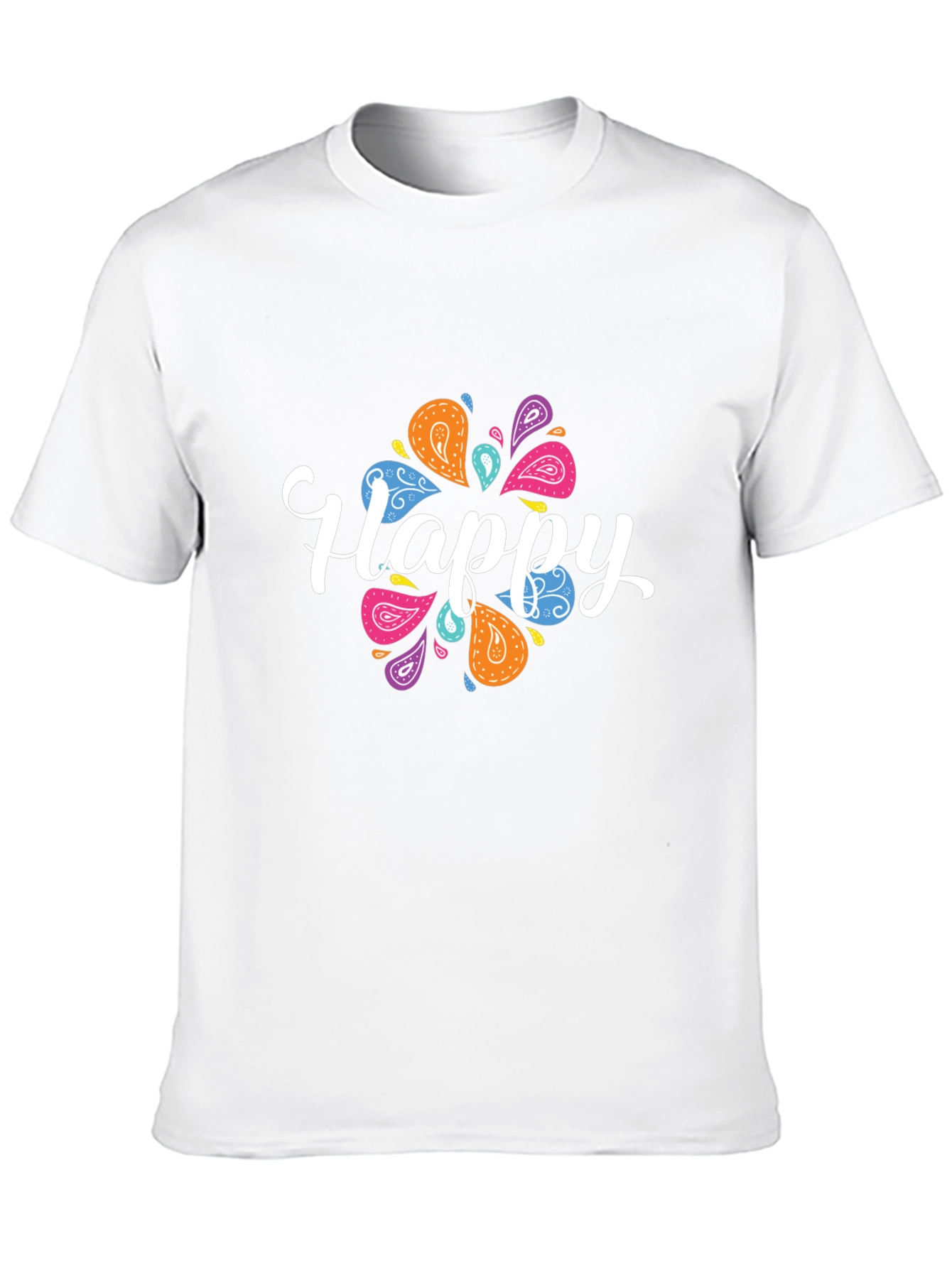 Happy Paisley Graphic Black T-Shirt