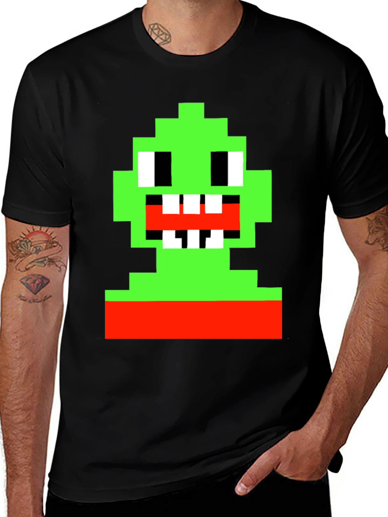 Pixel Monster Graphic Tee - Retro Gamer Style