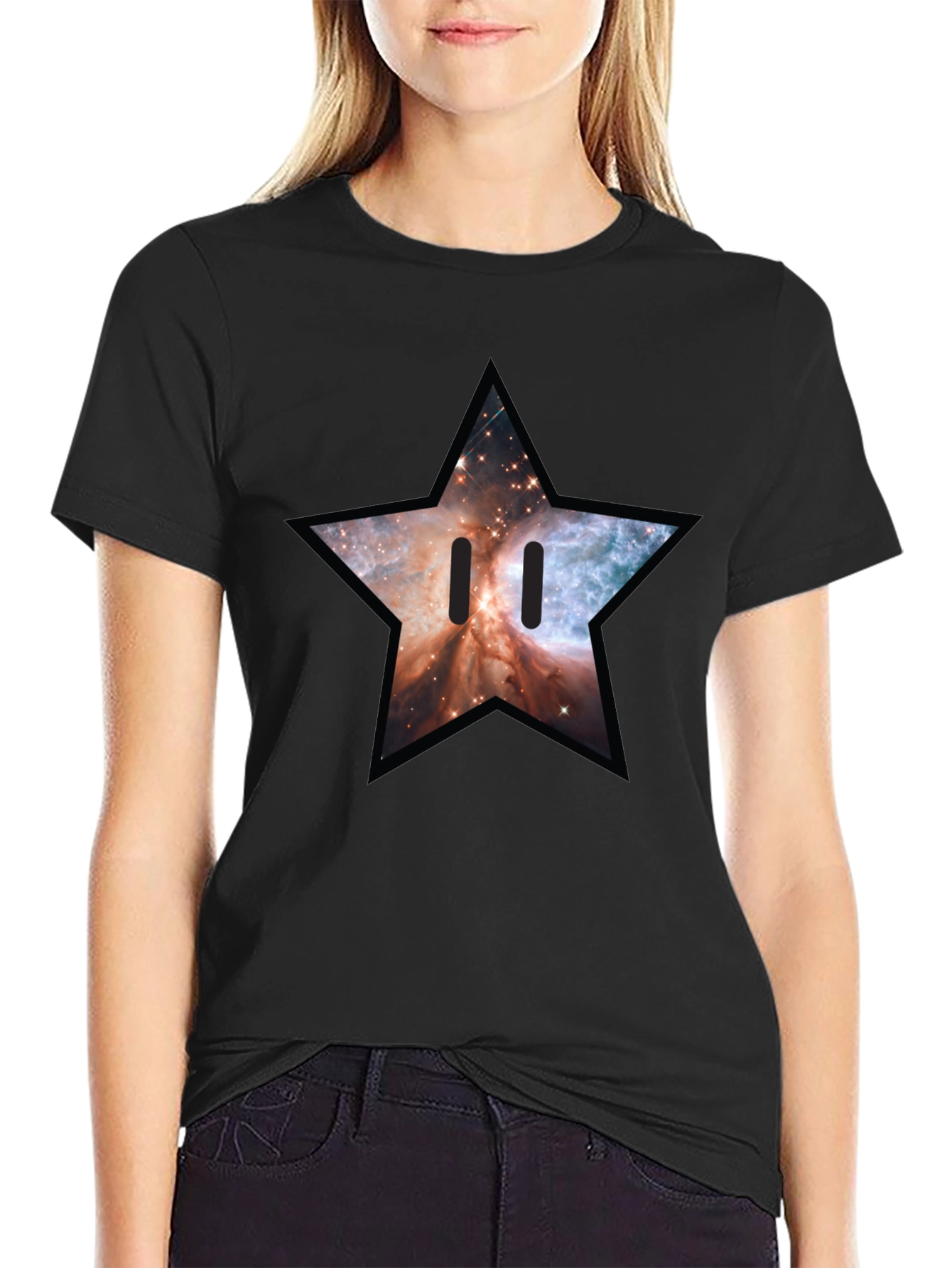 Galaxy Star Graphic Black T-Shirt