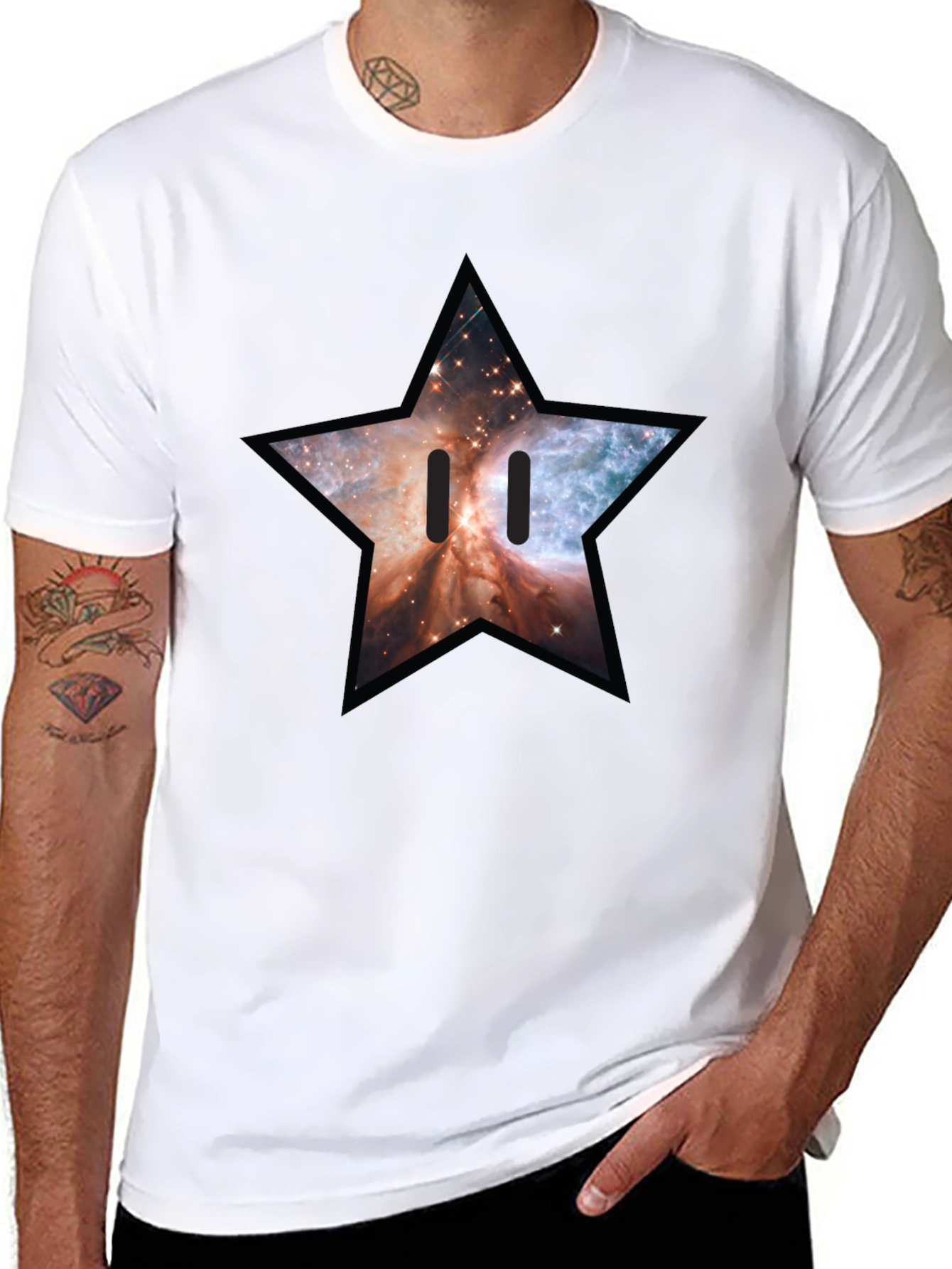 Galaxy Star Graphic Black T-Shirt