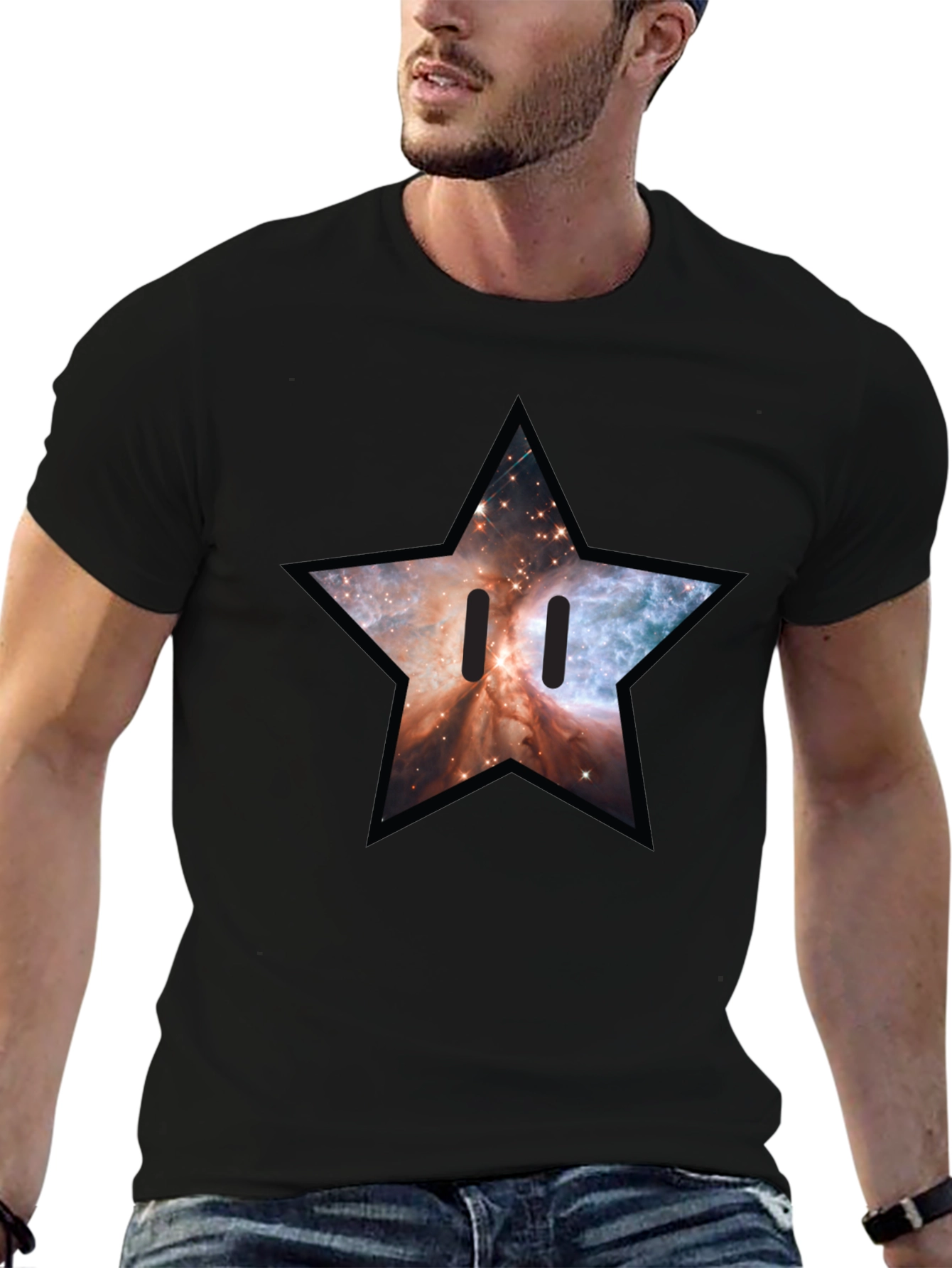 Galaxy Star Graphic Black T-Shirt