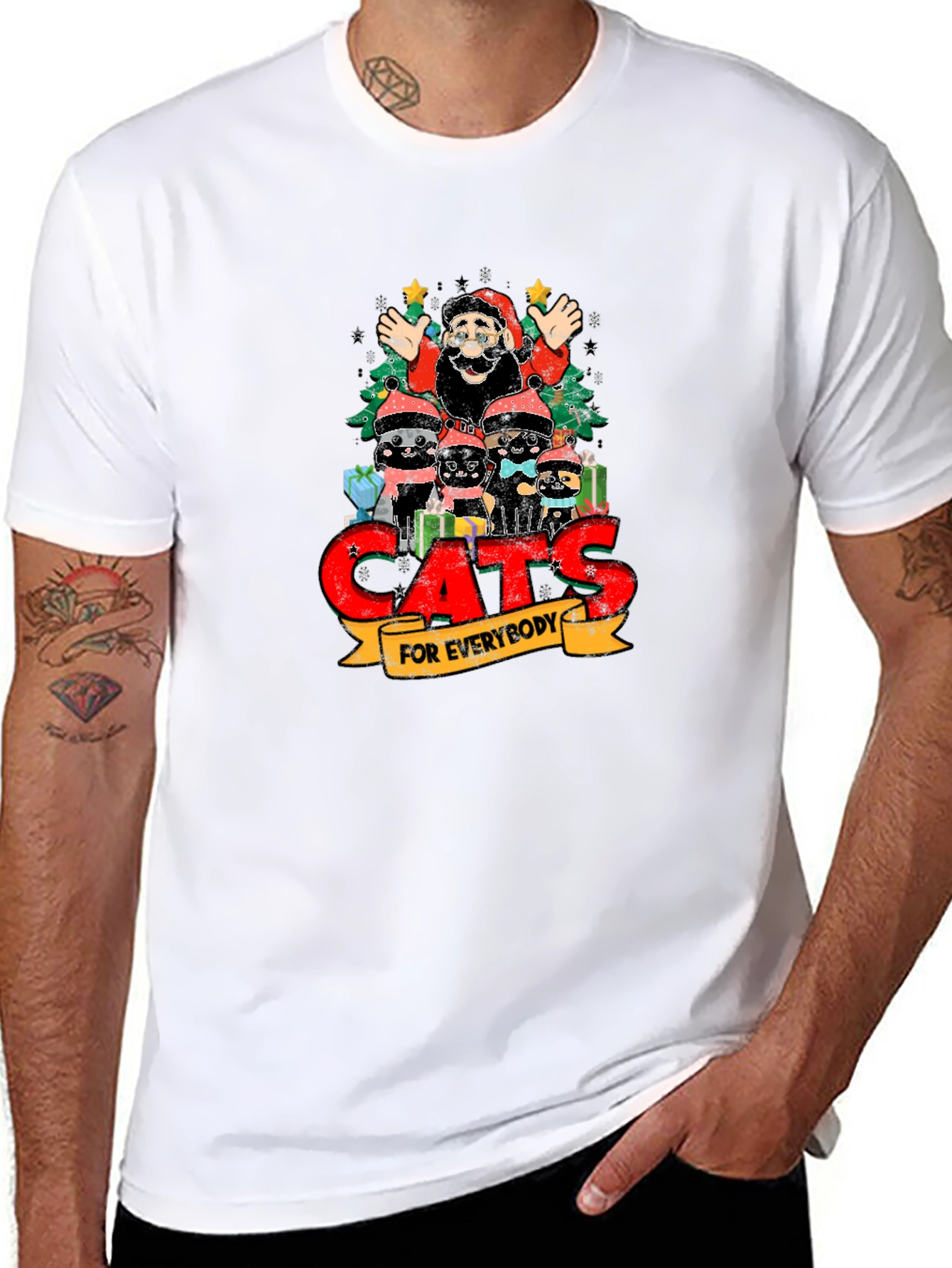 Cats For Everybody Christmas Graphic T-Shirt