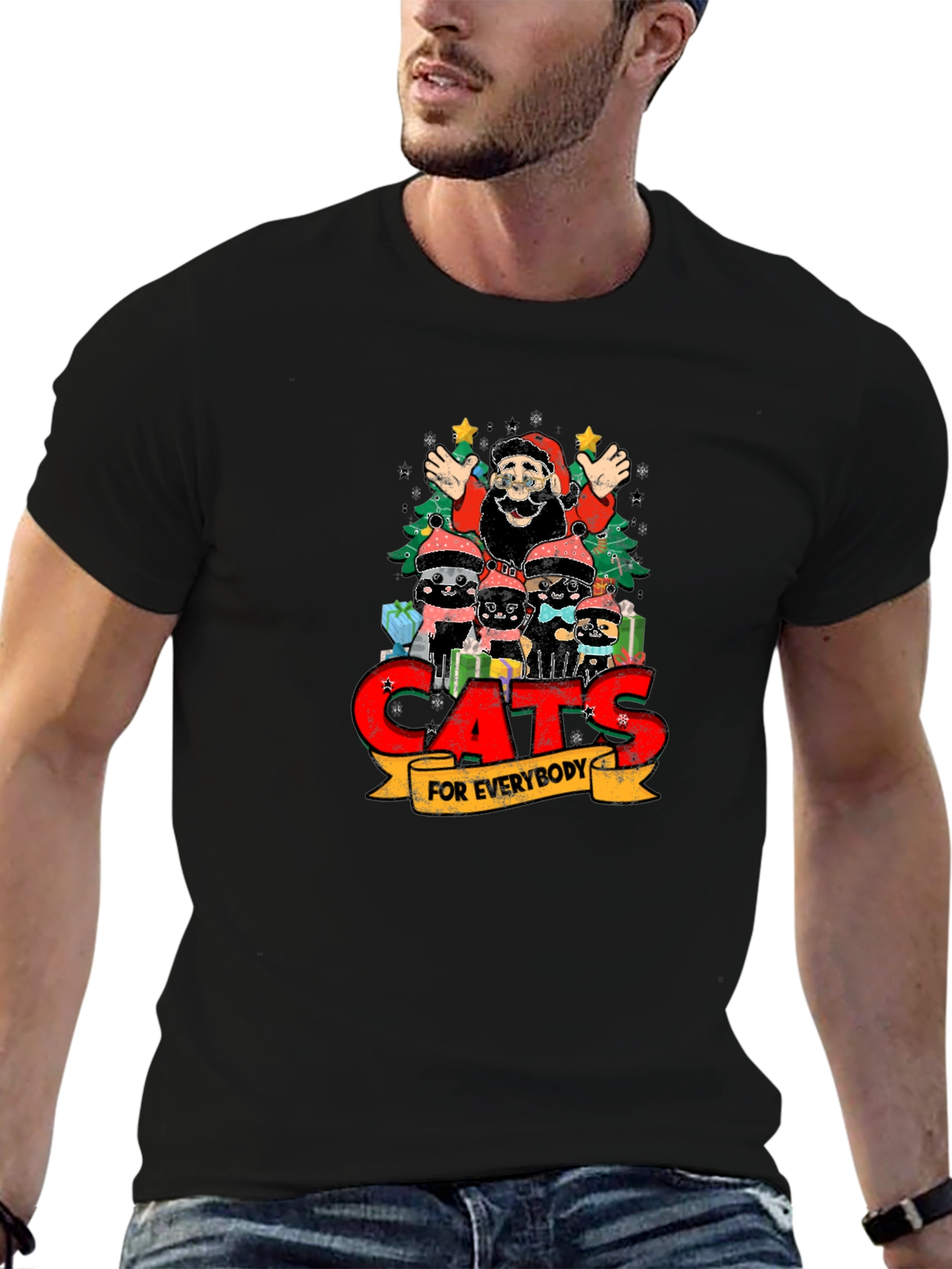 Cats For Everybody Christmas Graphic T-Shirt