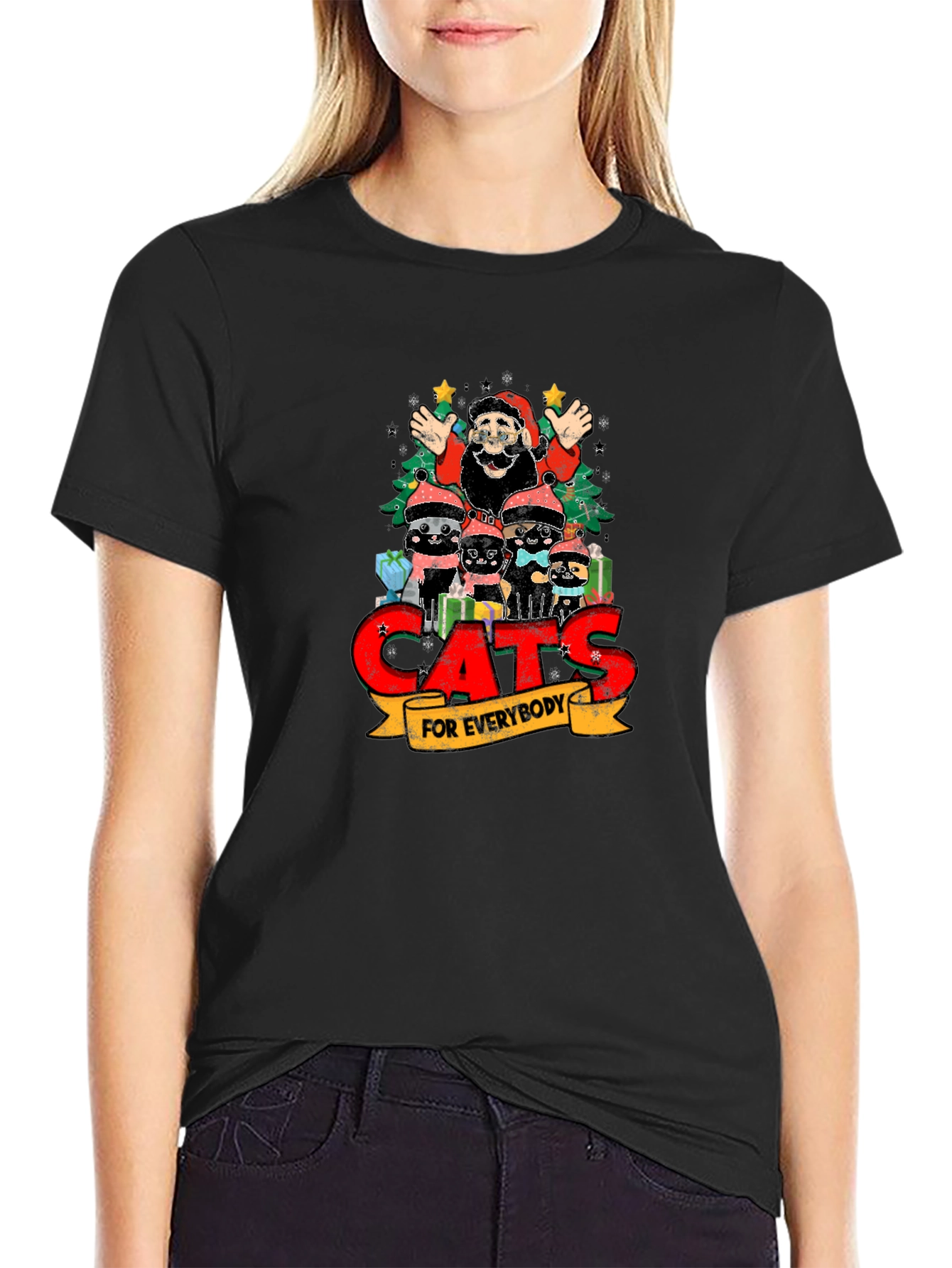 Cats For Everybody Christmas Graphic T-Shirt