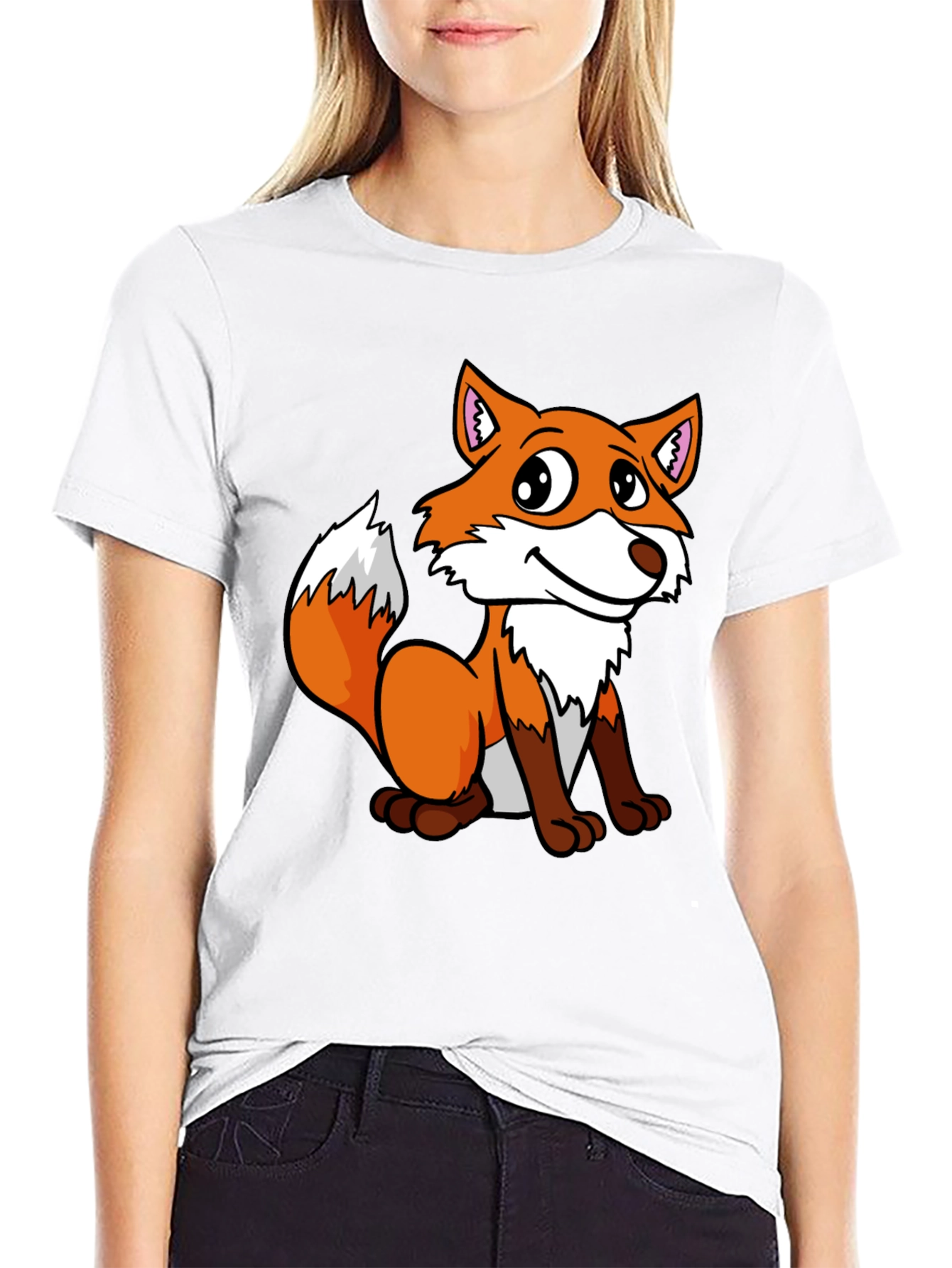 Cute Fox Graphic Tee - Black Unisex T-Shirt