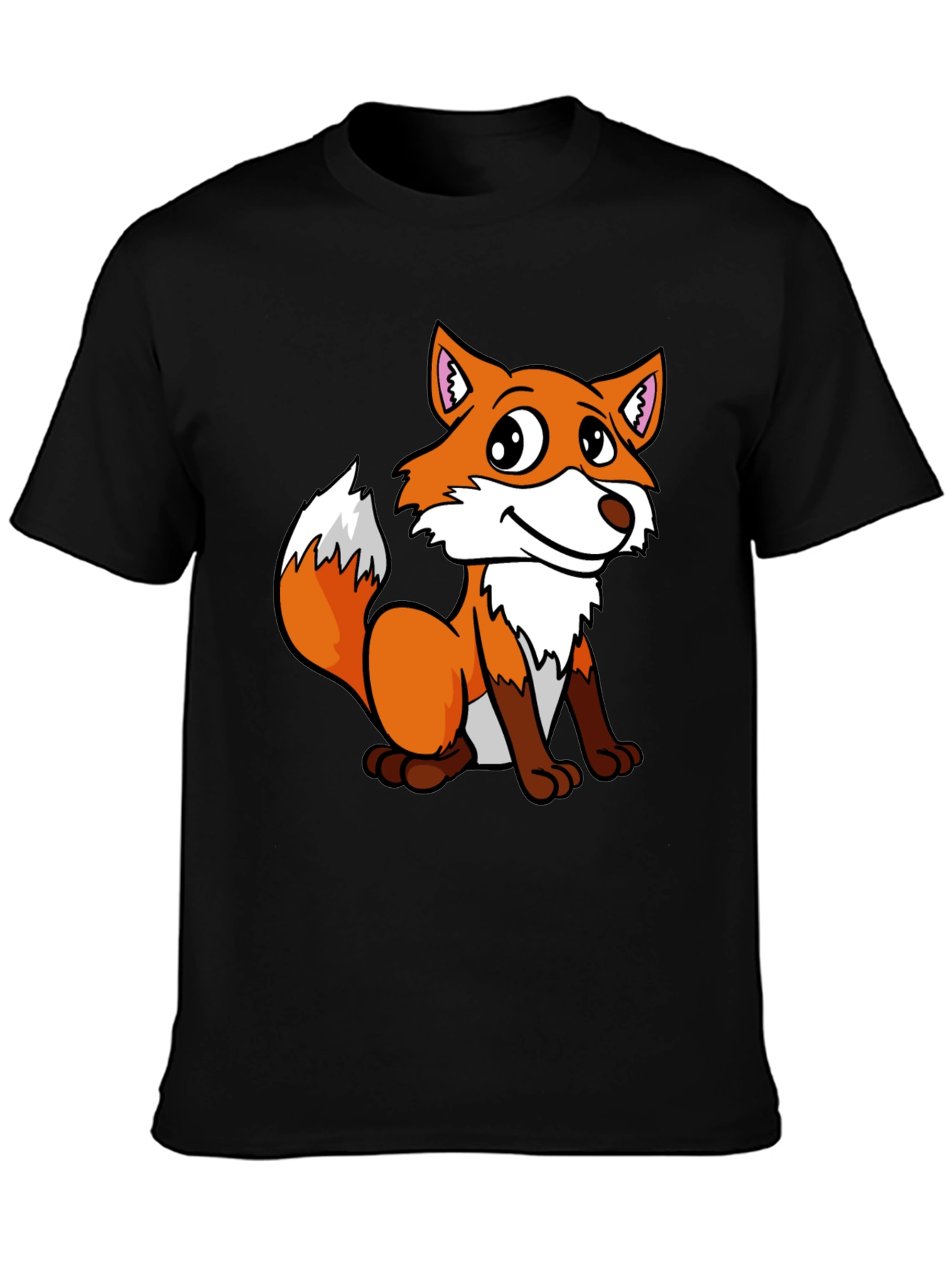 Cute Fox Graphic Tee - Black Unisex T-Shirt