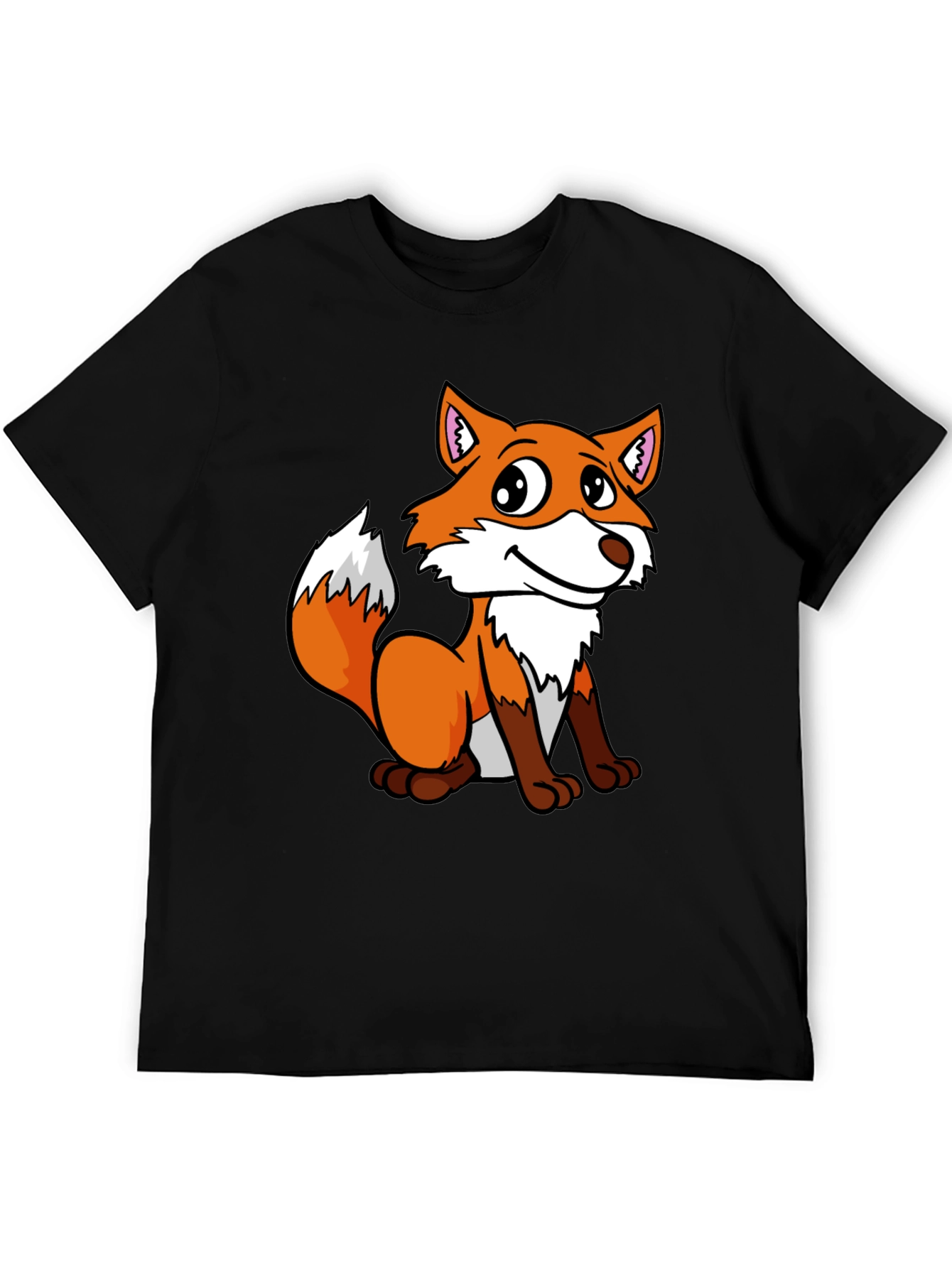 Cute Fox Graphic Tee - Black Unisex T-Shirt