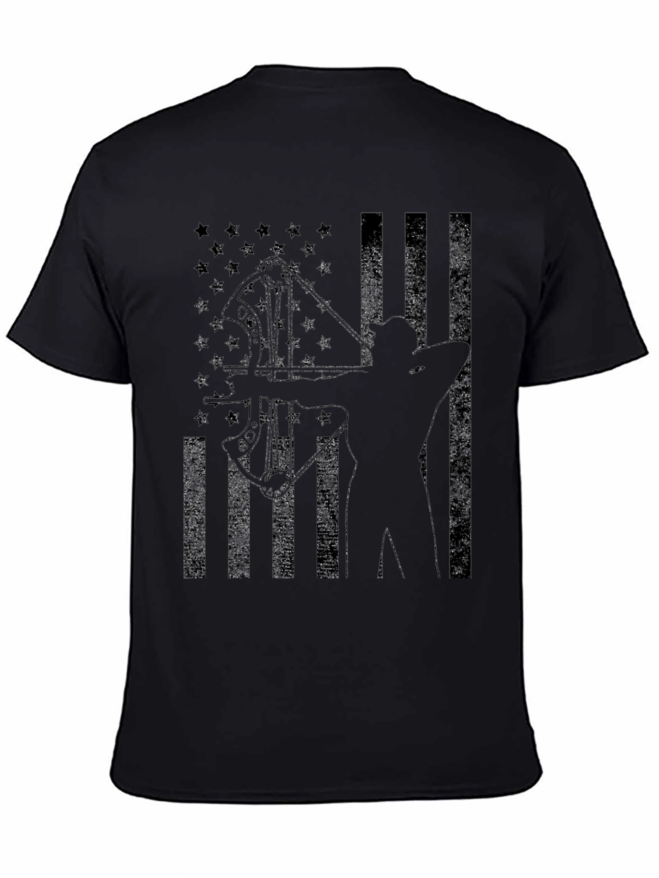 Archery American Flag Black T-Shirt