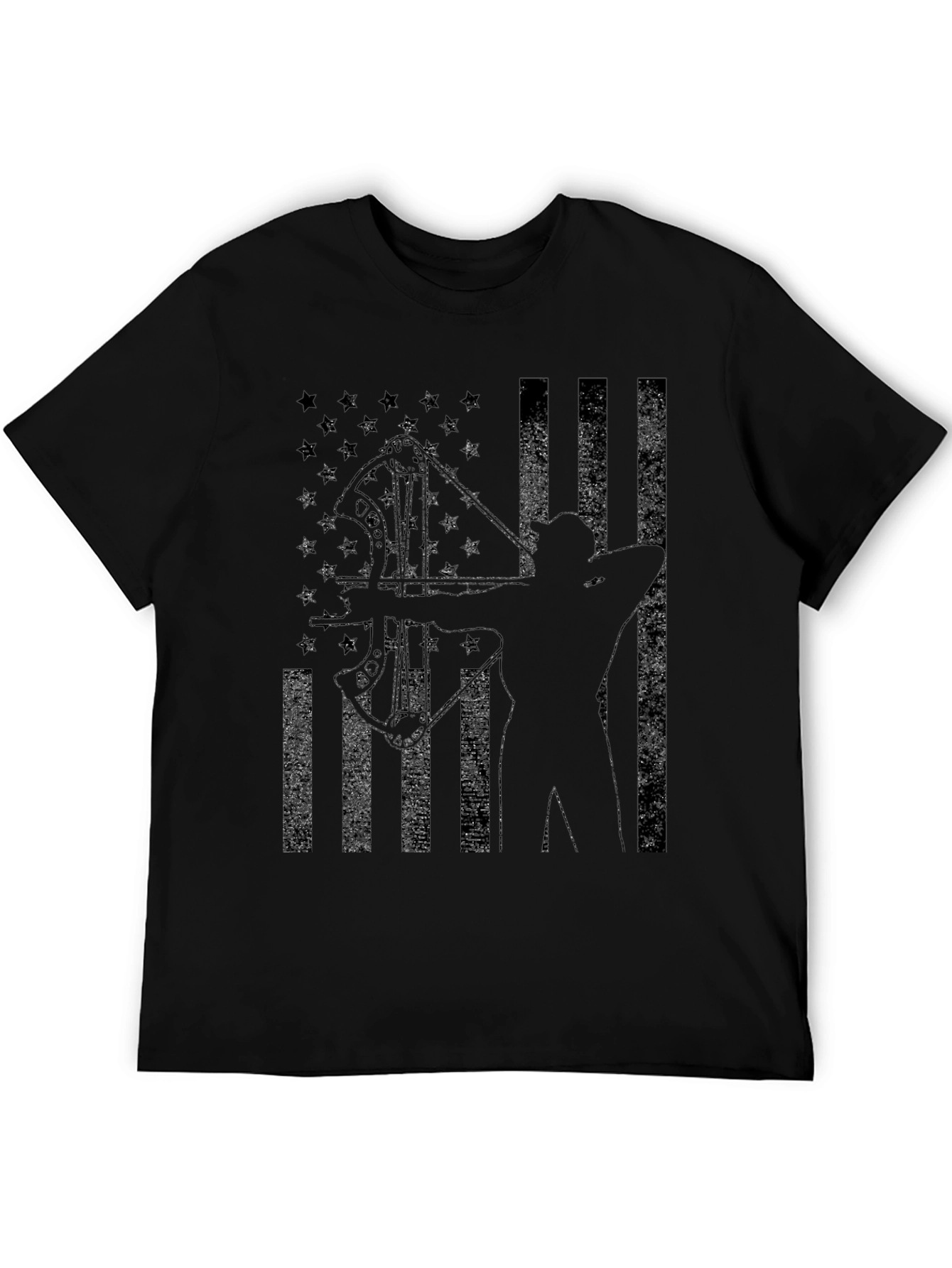 Archery American Flag Black T-Shirt