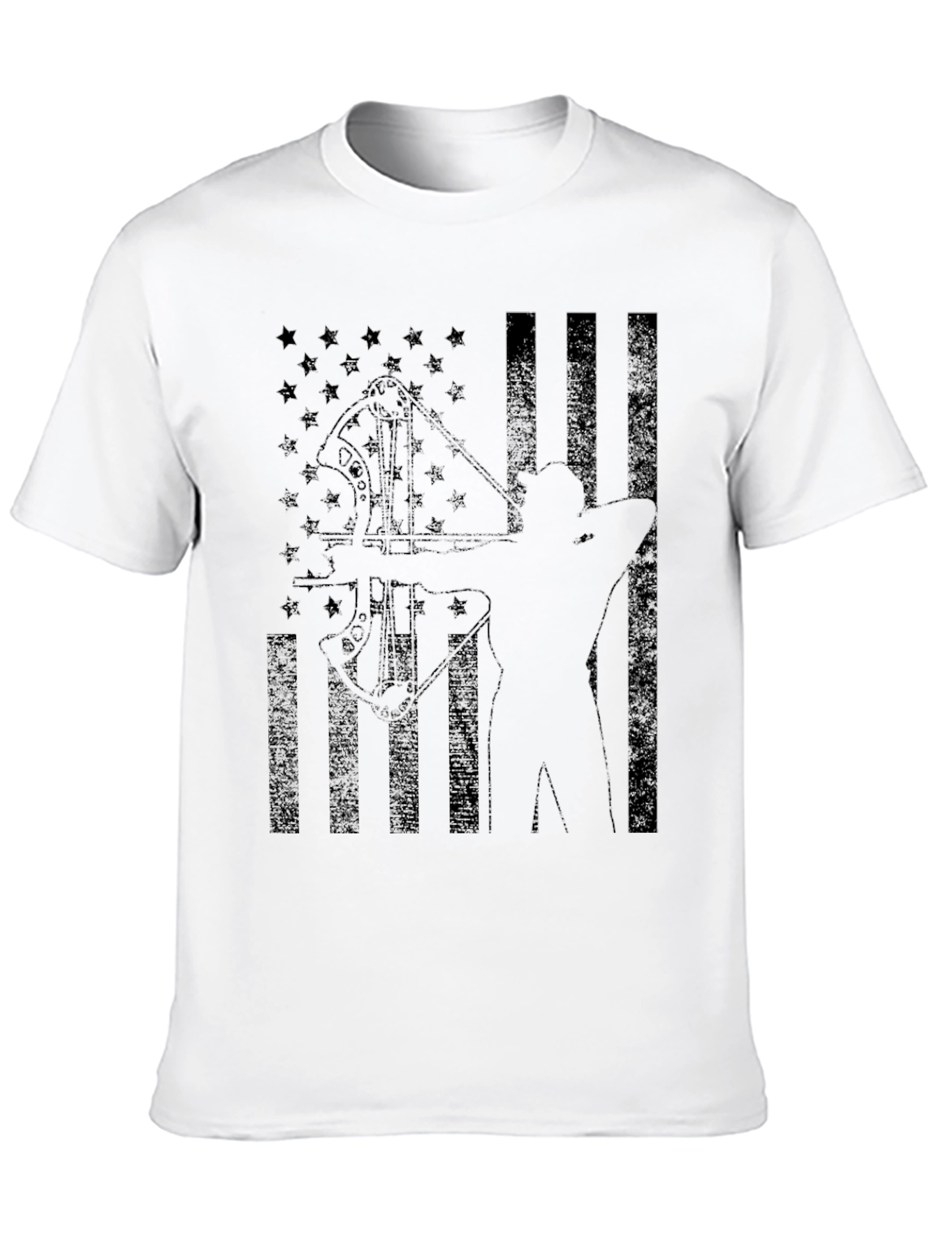 Archery American Flag Black T-Shirt