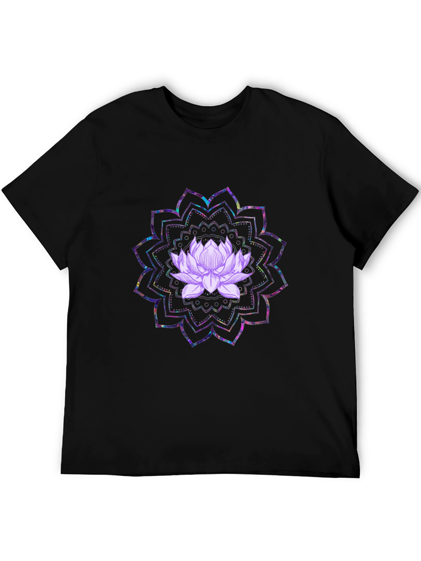 Lotus Mandala Graphic Black T-Shirt
