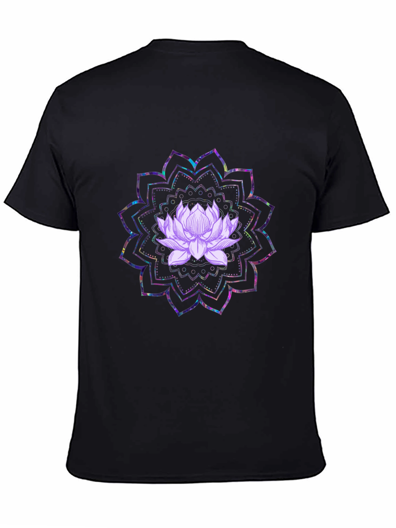 Lotus Mandala Graphic Black T-Shirt