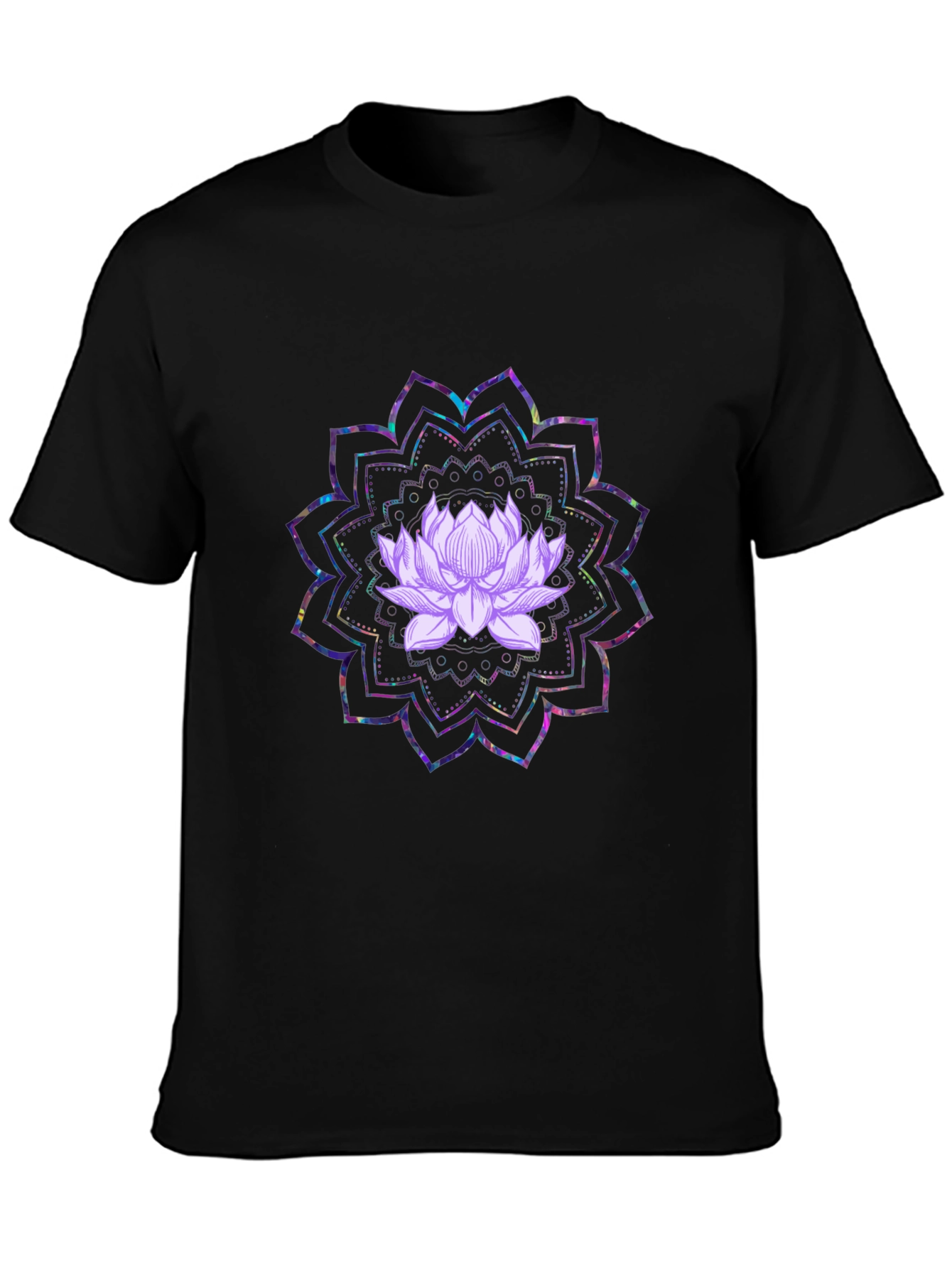 Lotus Mandala Graphic Black T-Shirt