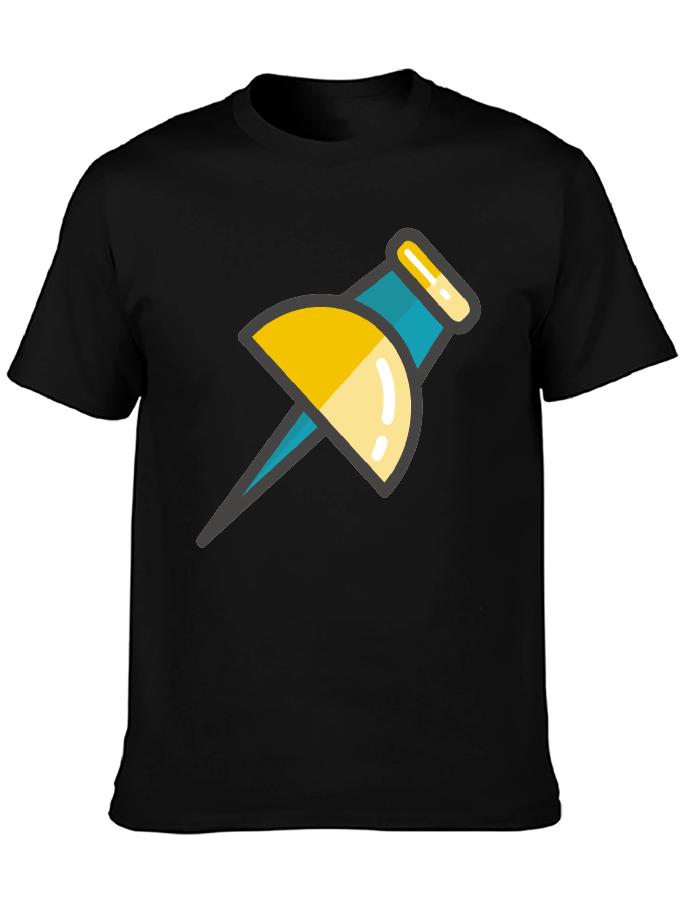 Pin Graphic Black T-Shirt - Unique Design