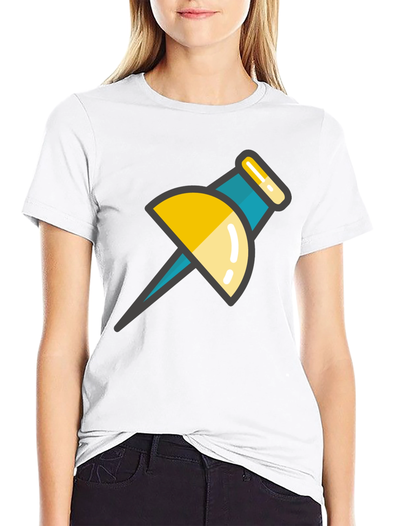 Pin Graphic Black T-Shirt - Unique Design