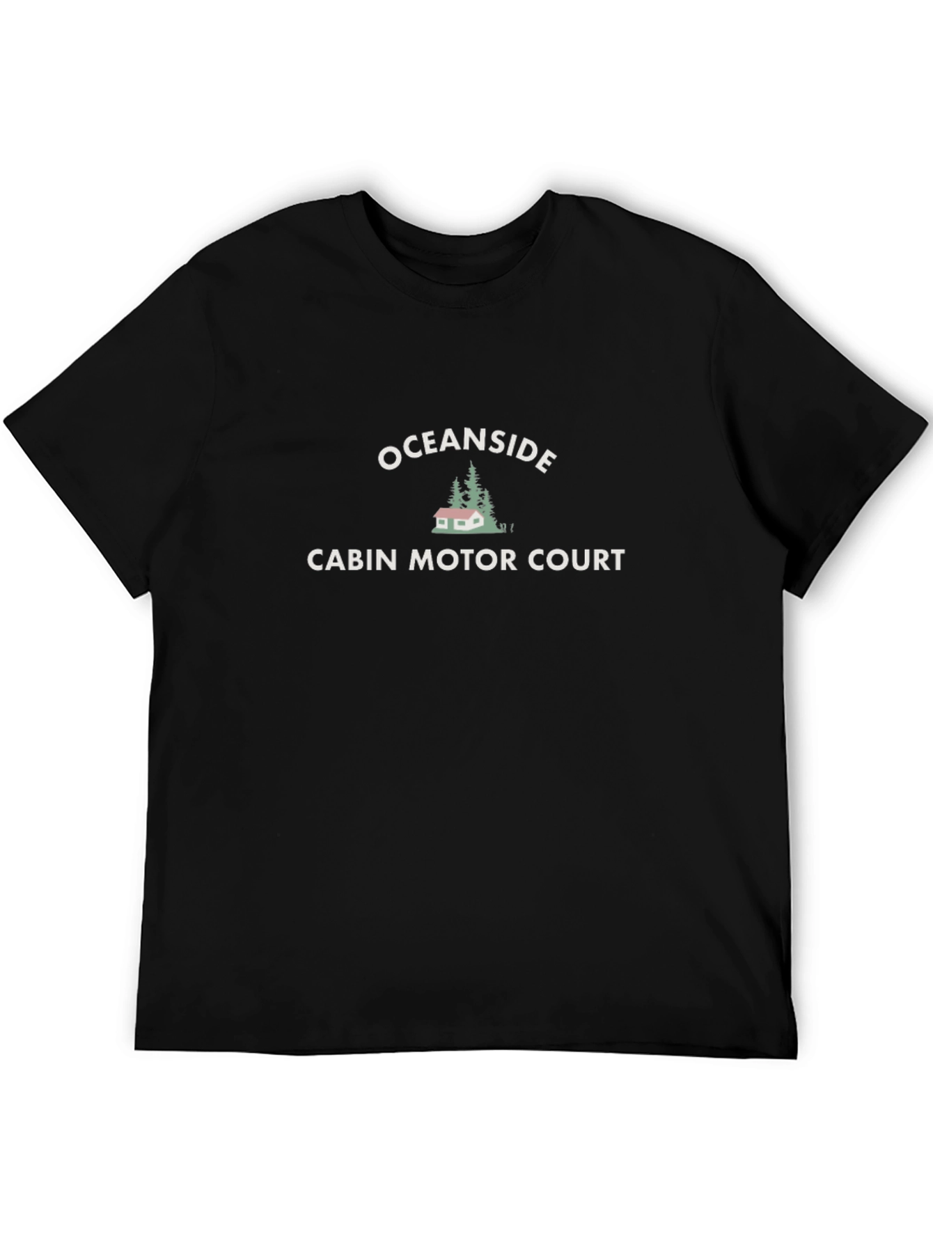 Oceanside Cabin Motor Court Black Graphic T-Shirt