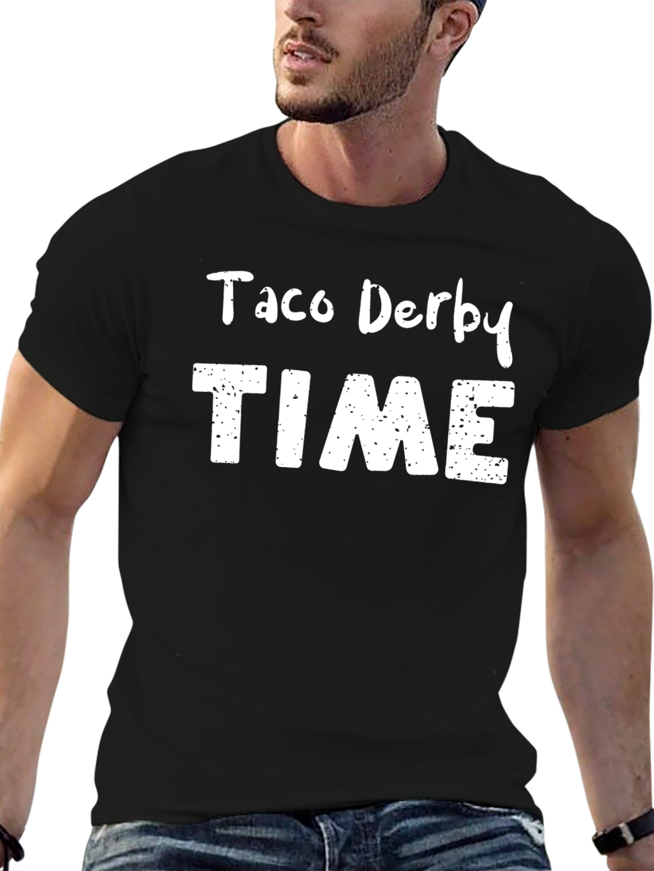 Taco Derby Time Black T-Shirt Novelty Graphic Tee