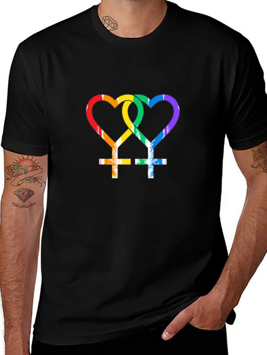 LGBT Lesbian Pride Rainbow Heart T-Shirt