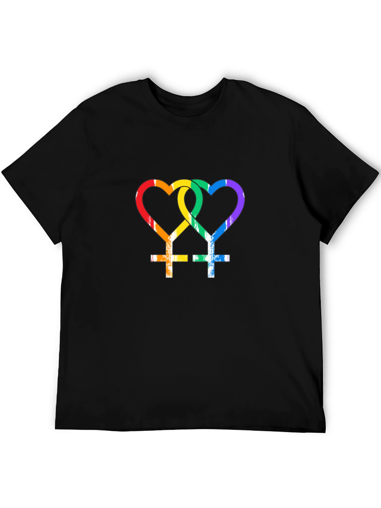 LGBT Lesbian Pride Rainbow Heart T-Shirt