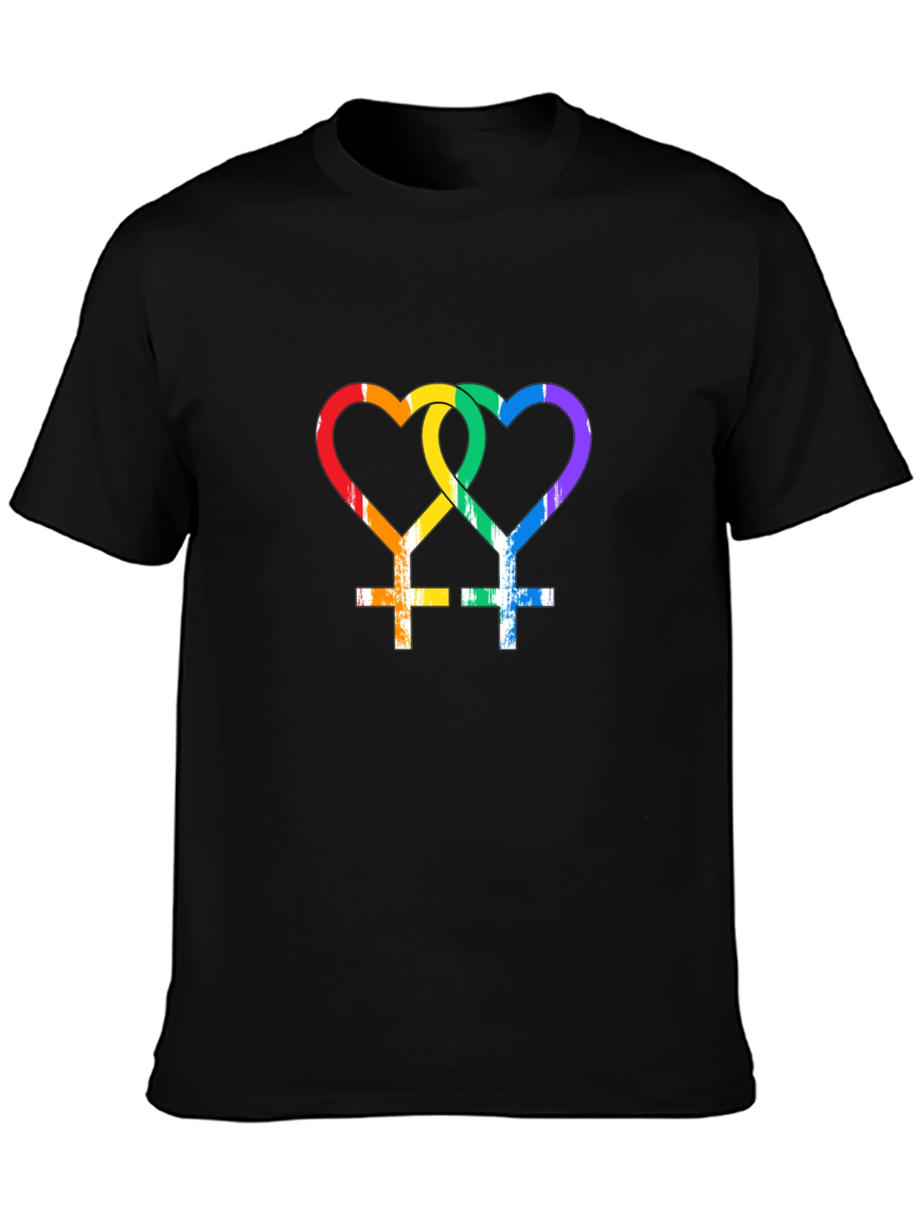 LGBT Lesbian Pride Rainbow Heart T-Shirt