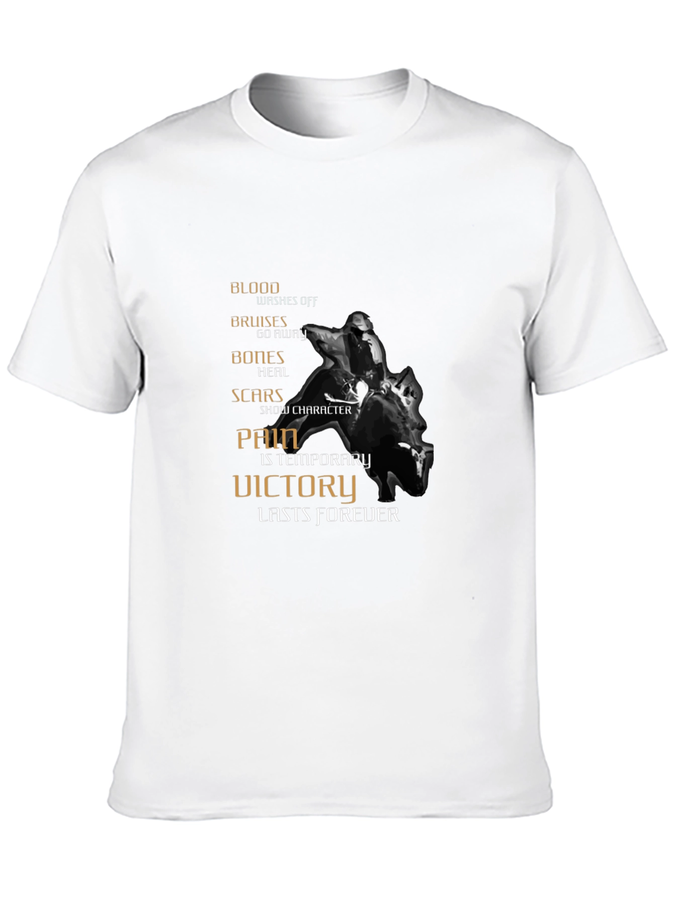 Motivational Rider Graphic T-Shirt - Pain is Temporary