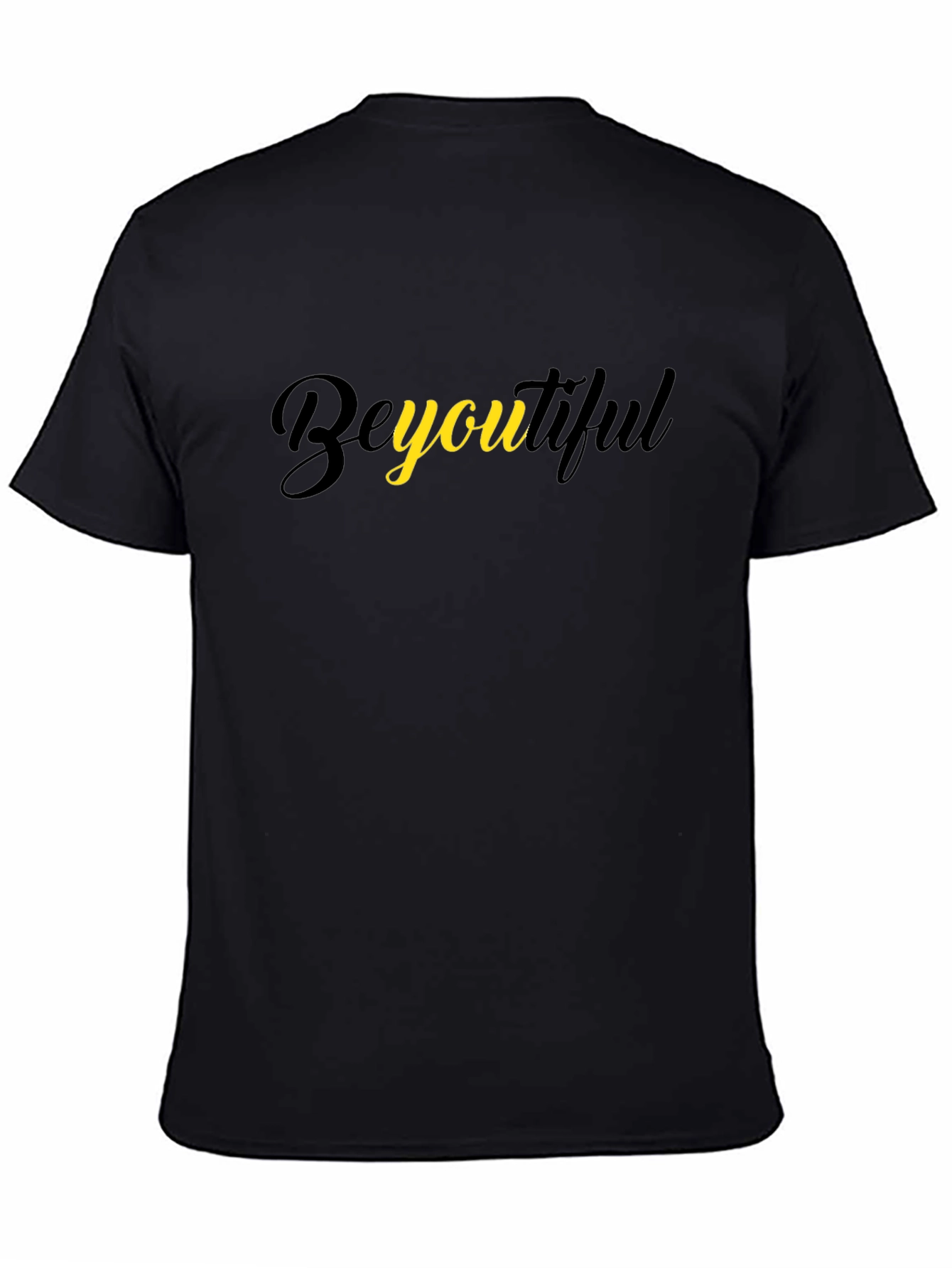BeYOUtiful Black Cotton Graphic Tee