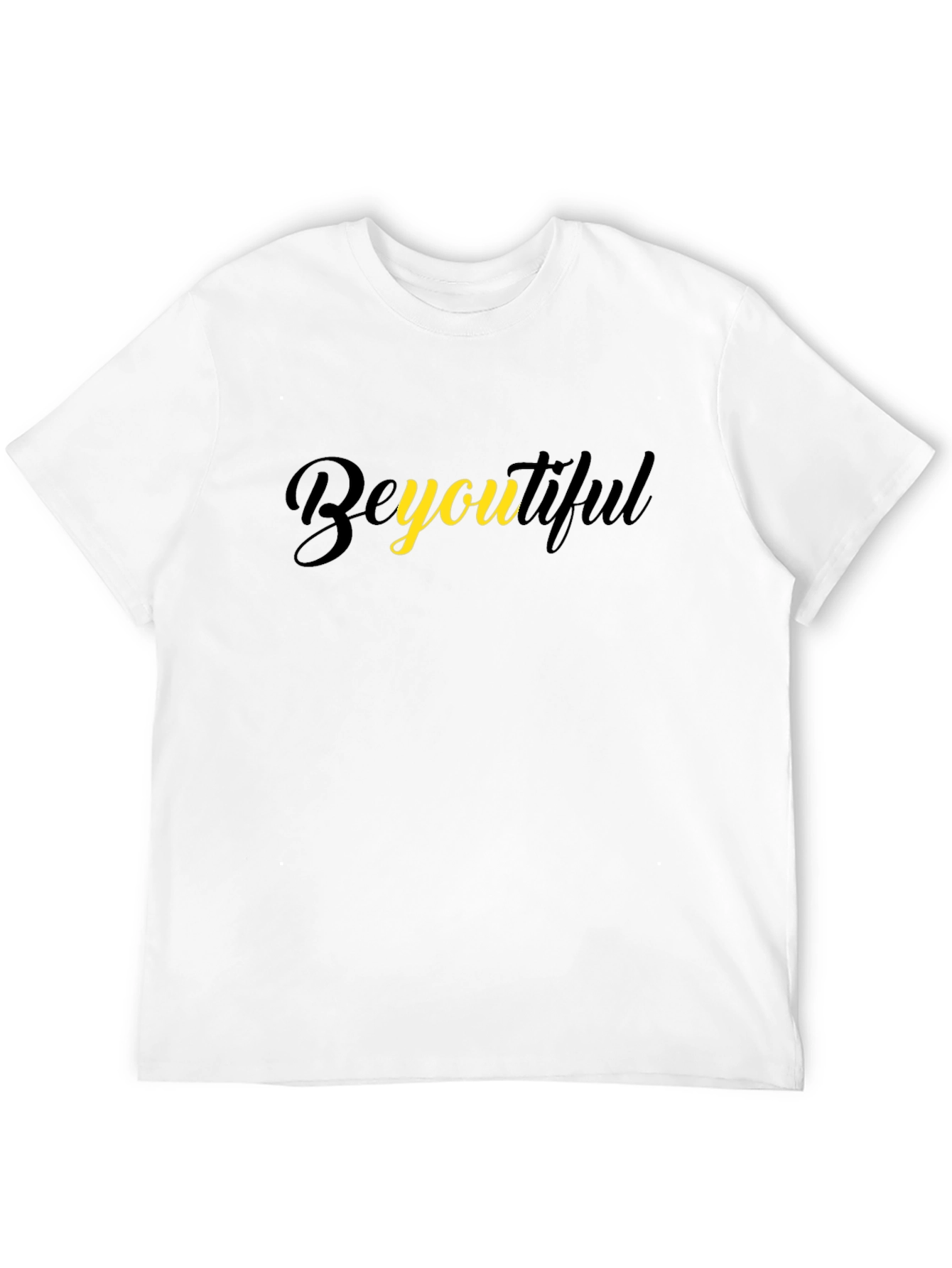 BeYOUtiful Black Cotton Graphic Tee