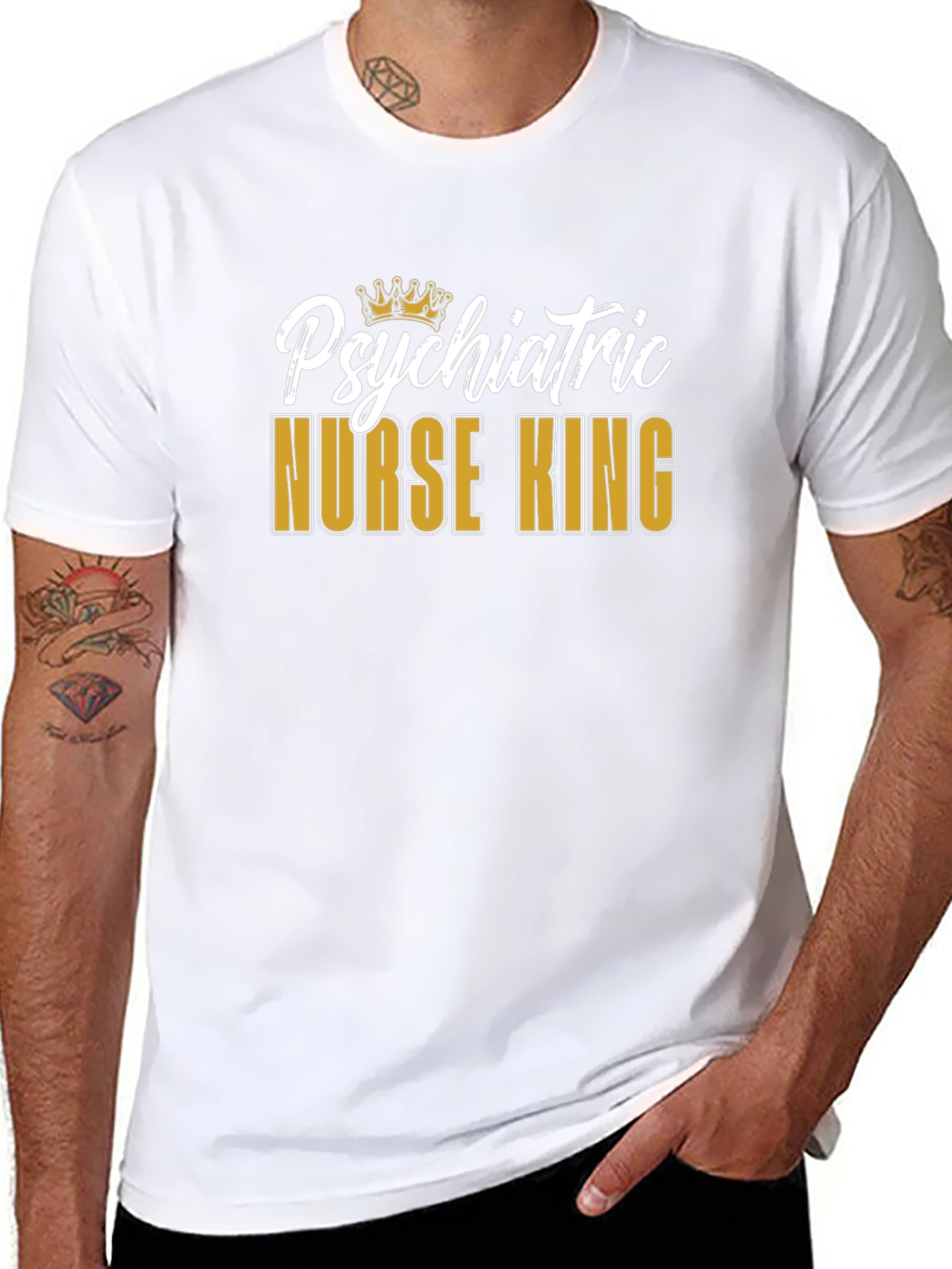 Psychiatric Nurse King Graphic T-Shirt