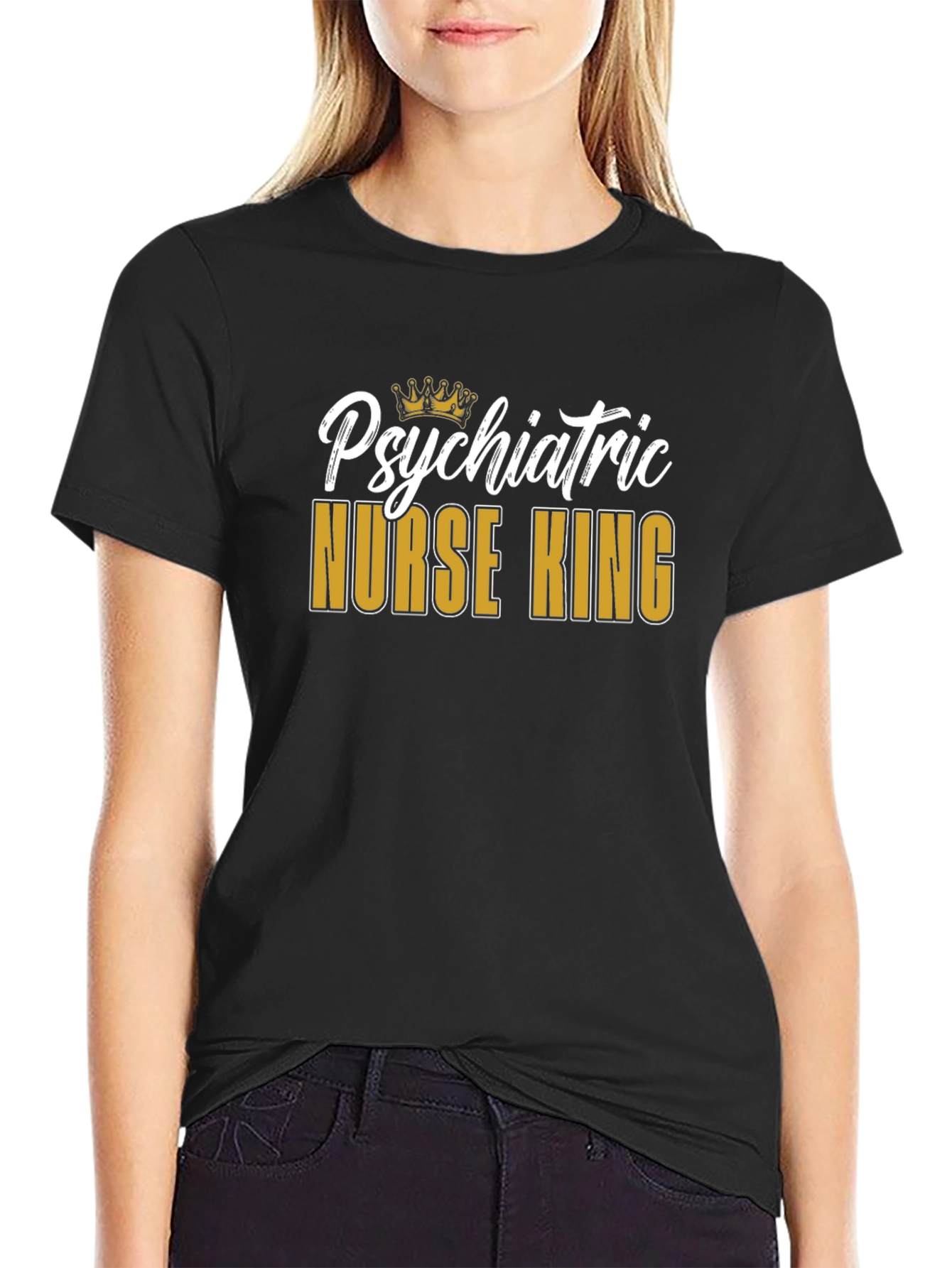 Psychiatric Nurse King Graphic T-Shirt