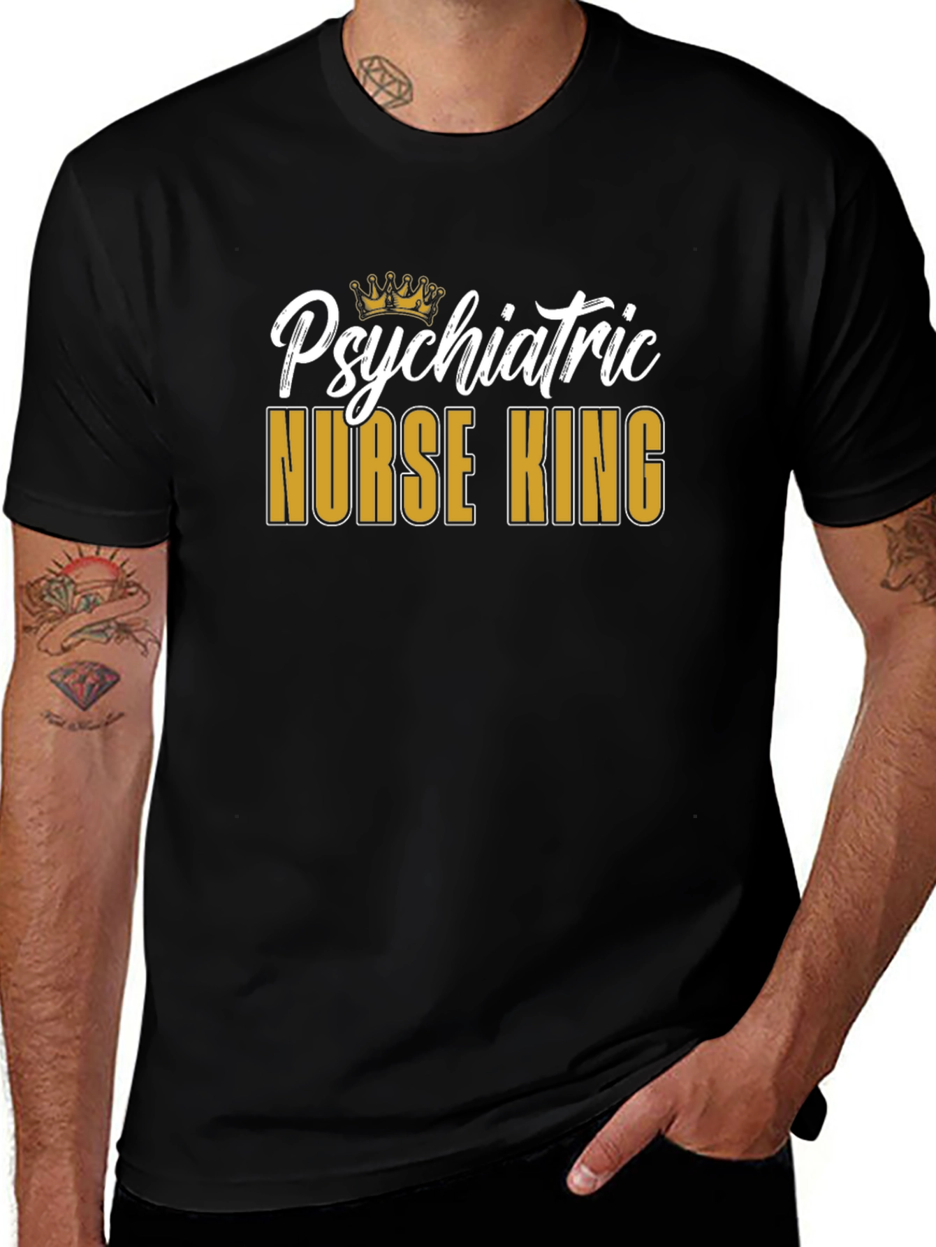 Psychiatric Nurse King Graphic T-Shirt