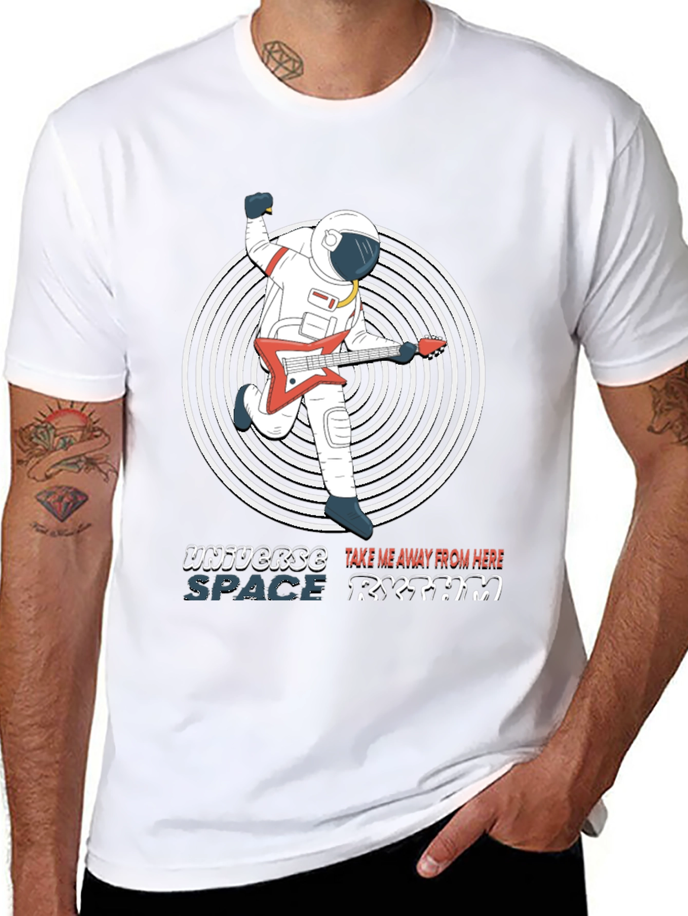 Astronaut Guitarist Graphic T-Shirt - Space Rhythm