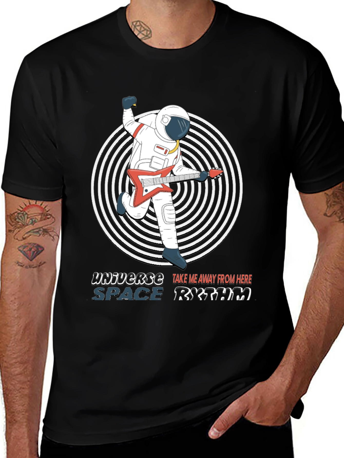 Astronaut Guitarist Graphic T-Shirt - Space Rhythm