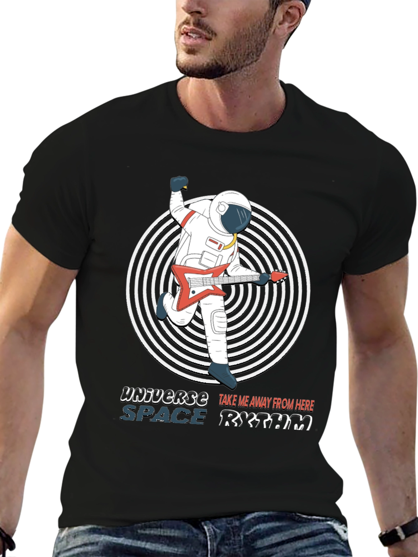 Astronaut Guitarist Graphic T-Shirt - Space Rhythm