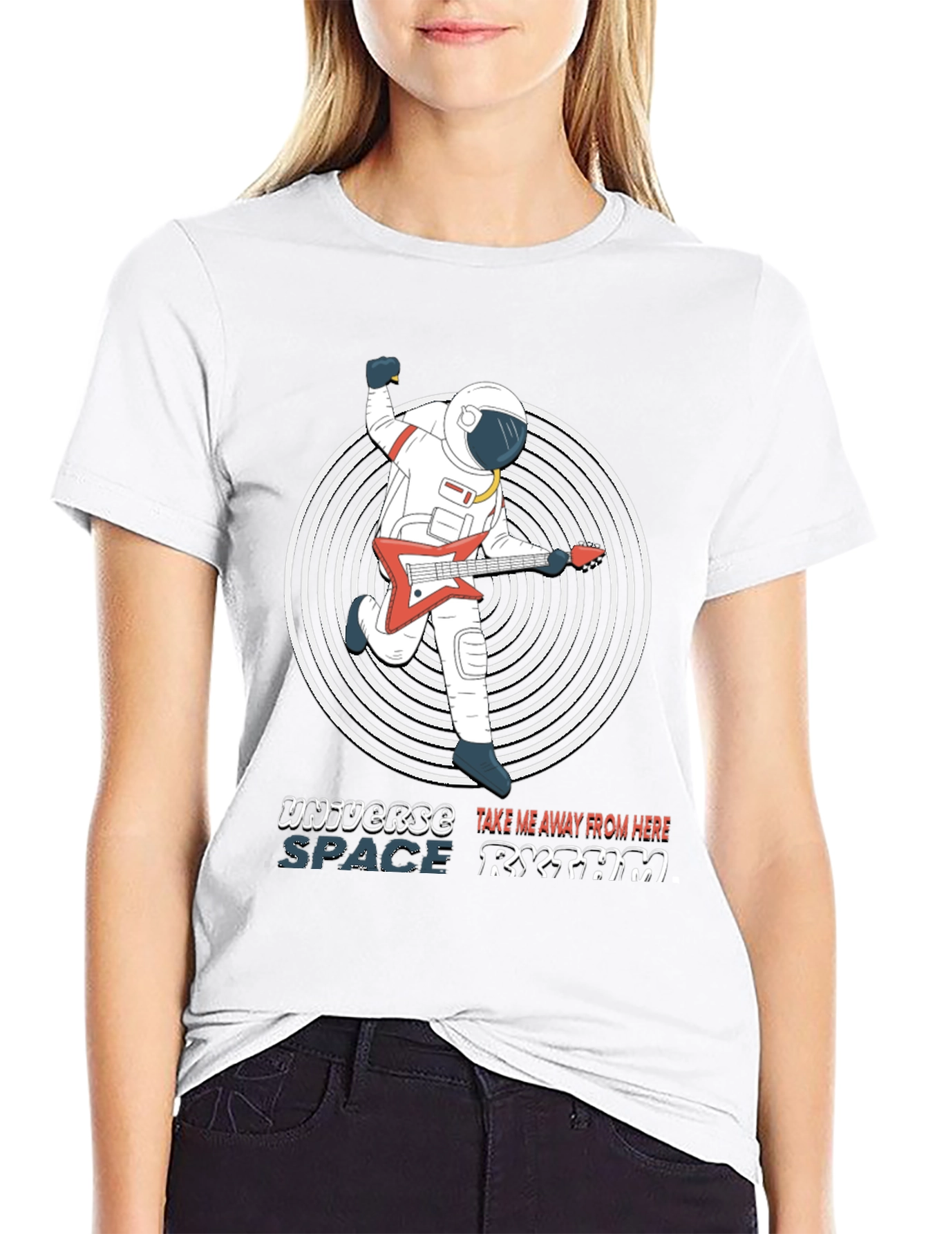 Astronaut Guitarist Graphic T-Shirt - Space Rhythm