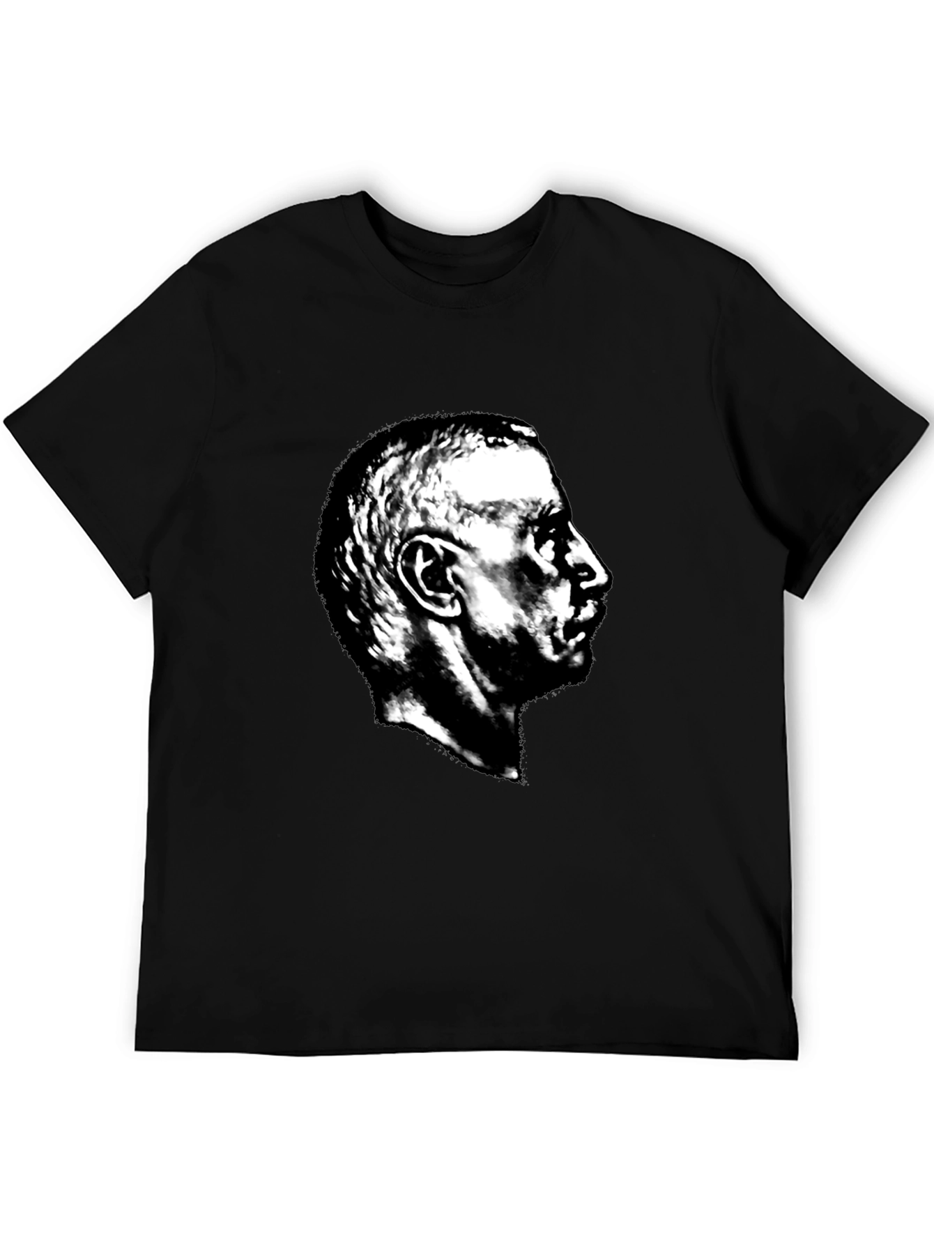 Black T-Shirt with Portrait Graphic