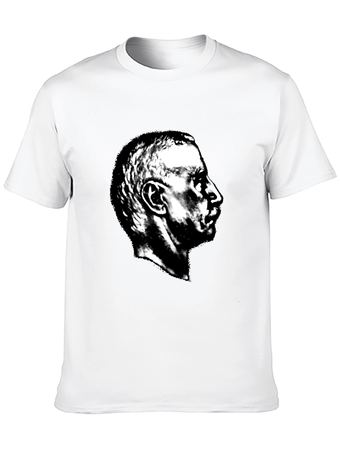 Black T-Shirt with Portrait Graphic
