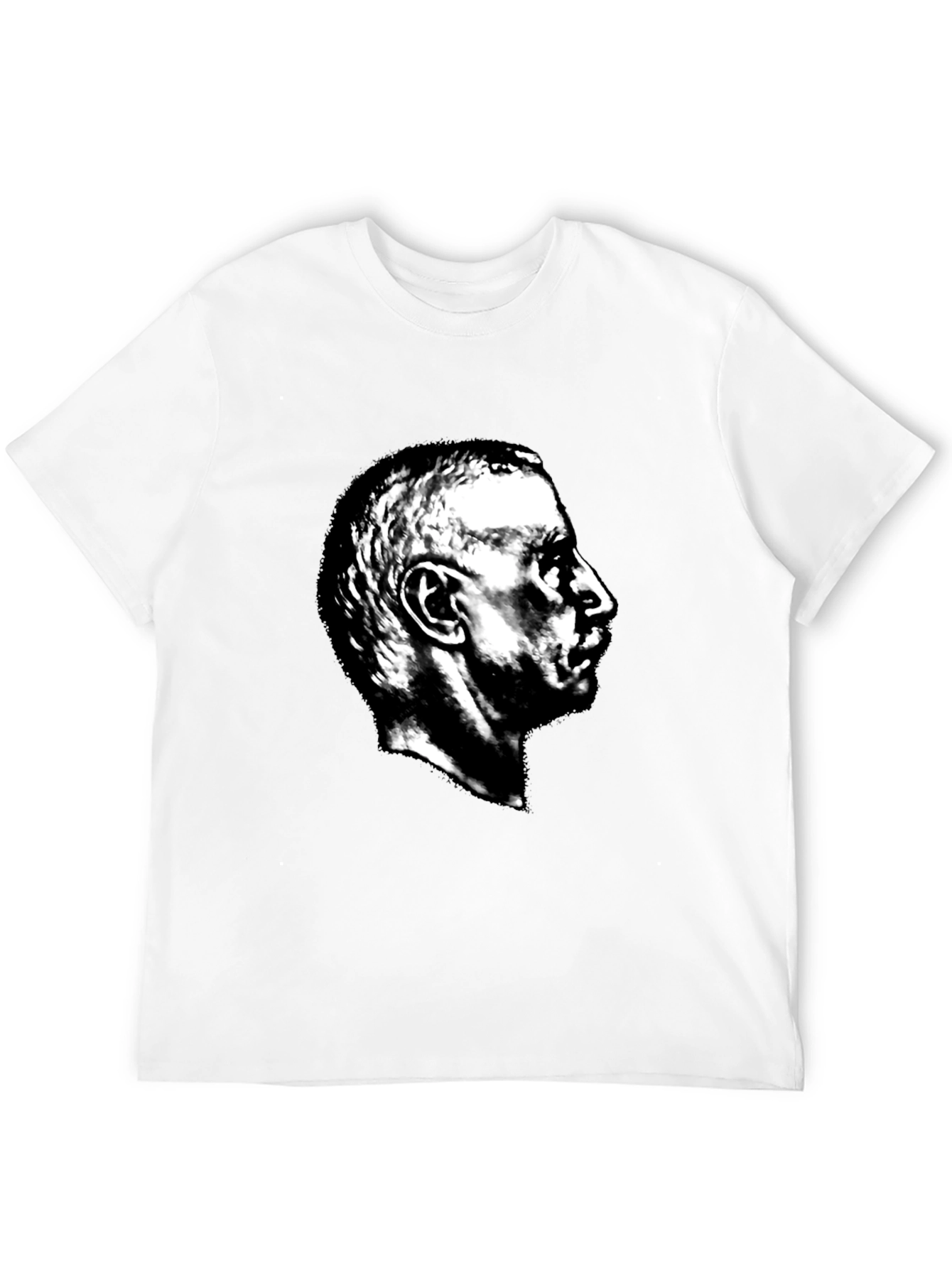 Black T-Shirt with Portrait Graphic